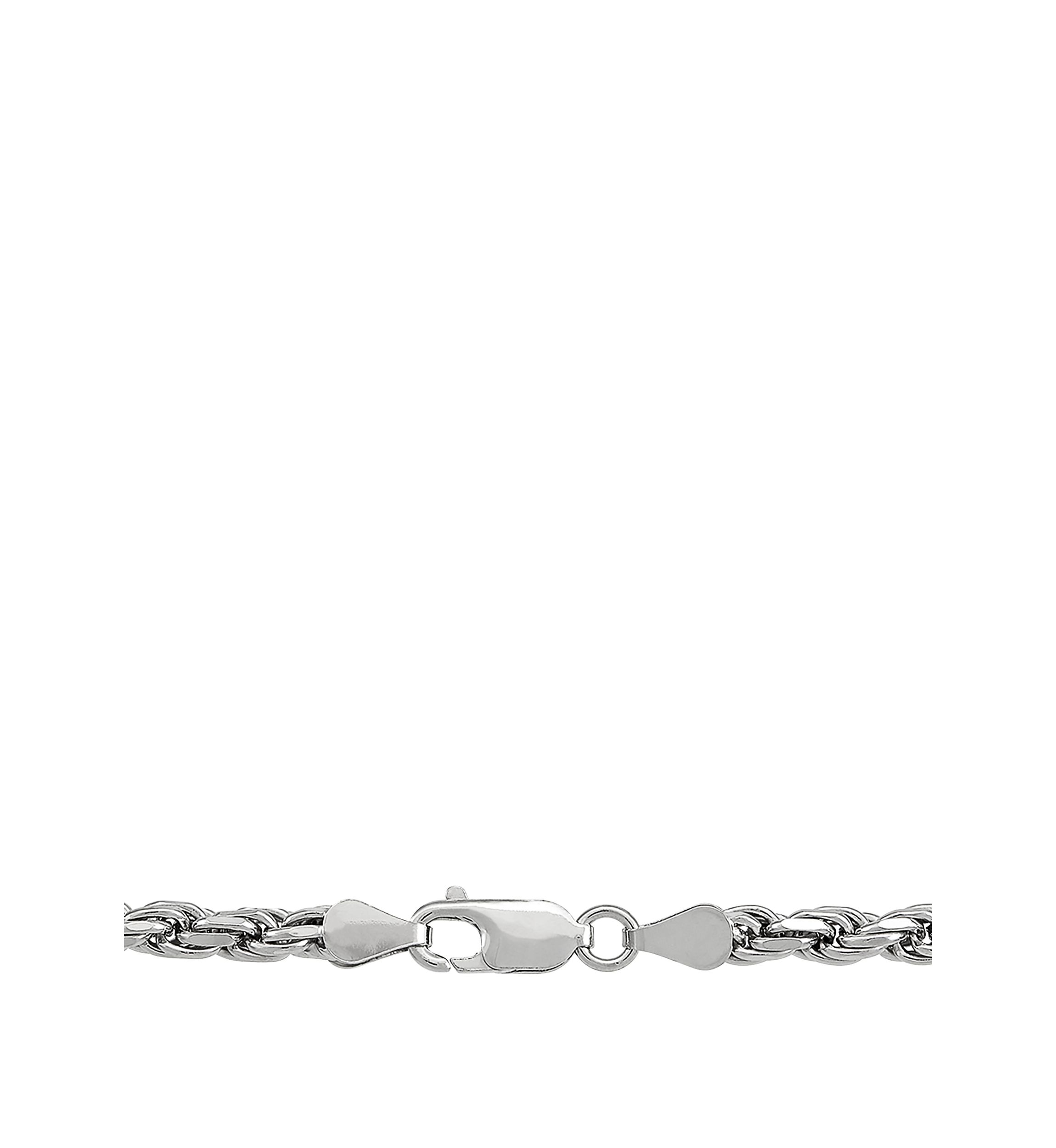 22 Inch Rope Chain Necklace in Sterling Silver 