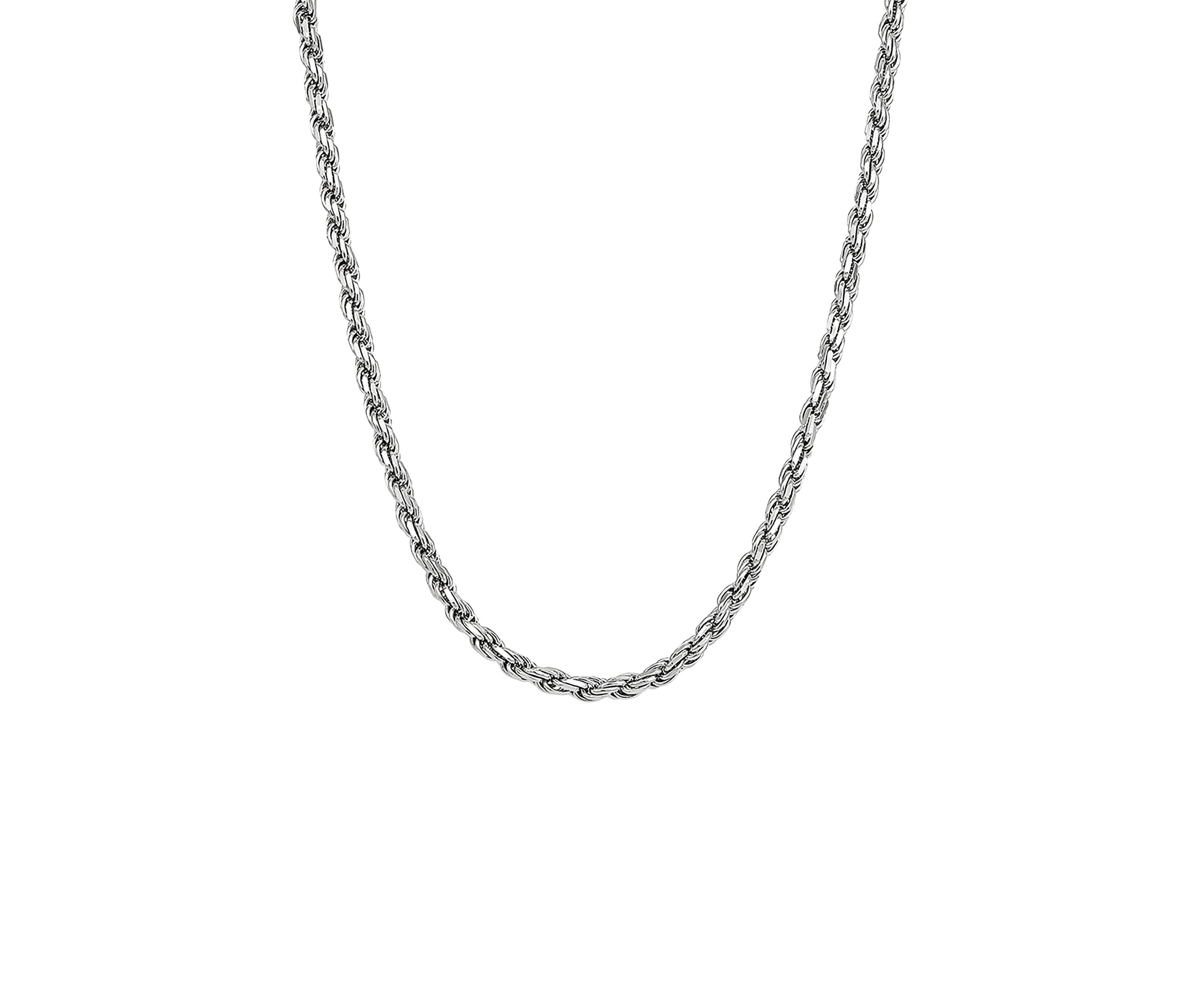 26 Inch Rope Chain in Sterling Silver 