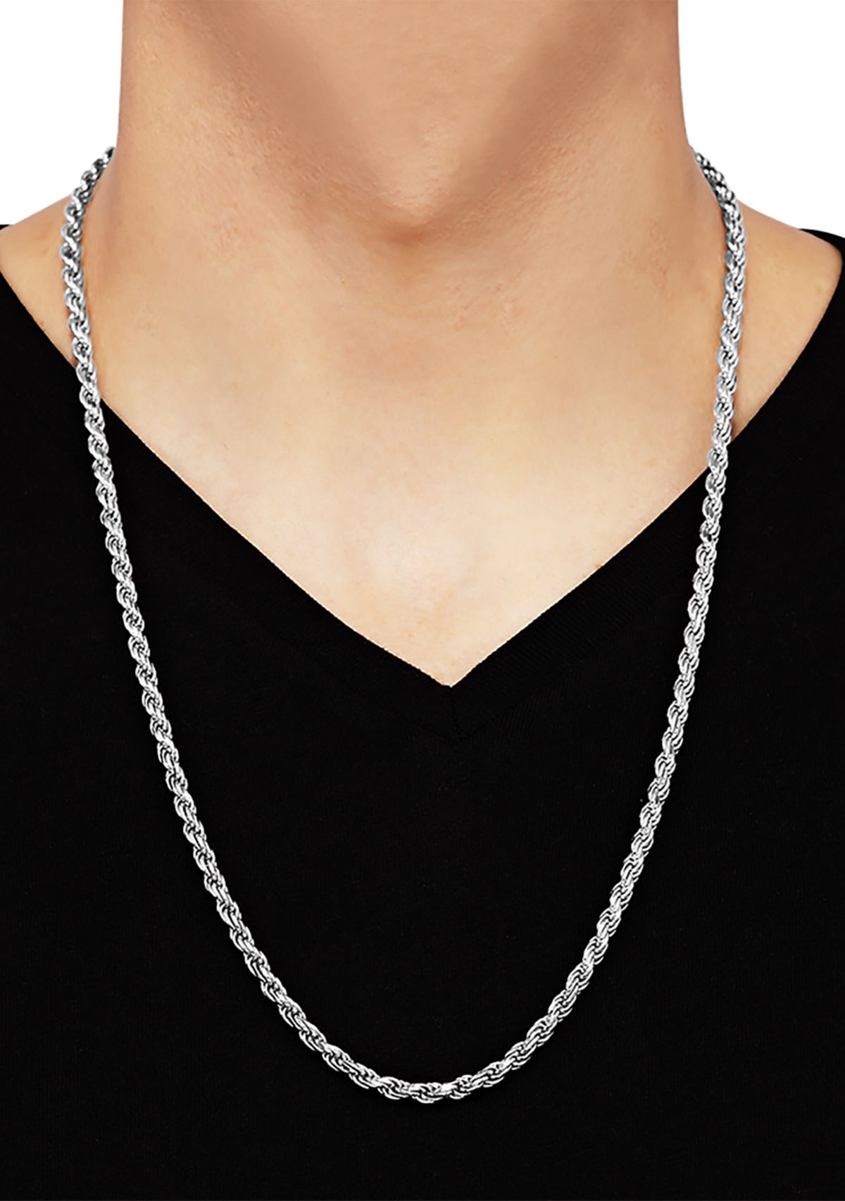 Belk & Co. 26 Inch Rope Chain in Sterling Silver | Belk