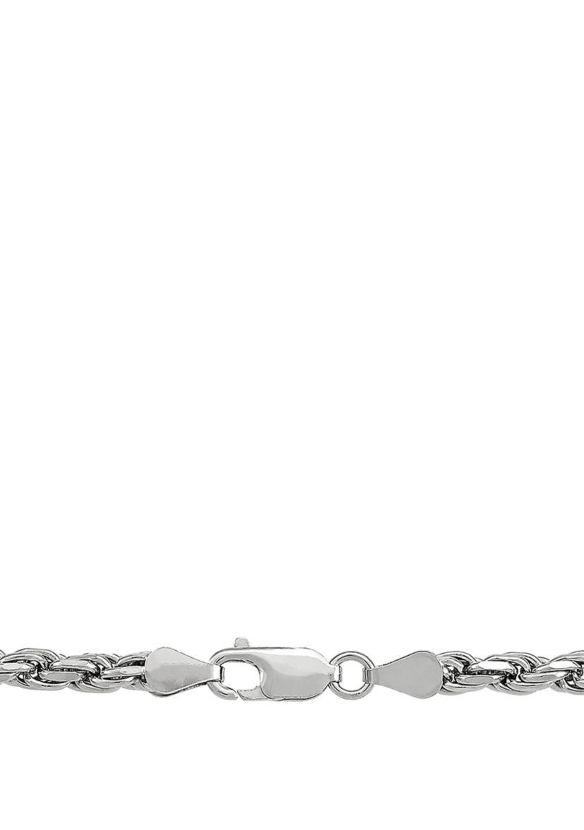 26 Inch Rope Chain in Sterling Silver 