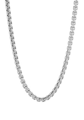Belk & Co Sterling Silver Round Box Chain Necklace