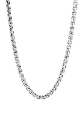 Belk & Co Sterling Silver Round Box Chain Necklace, 24 in