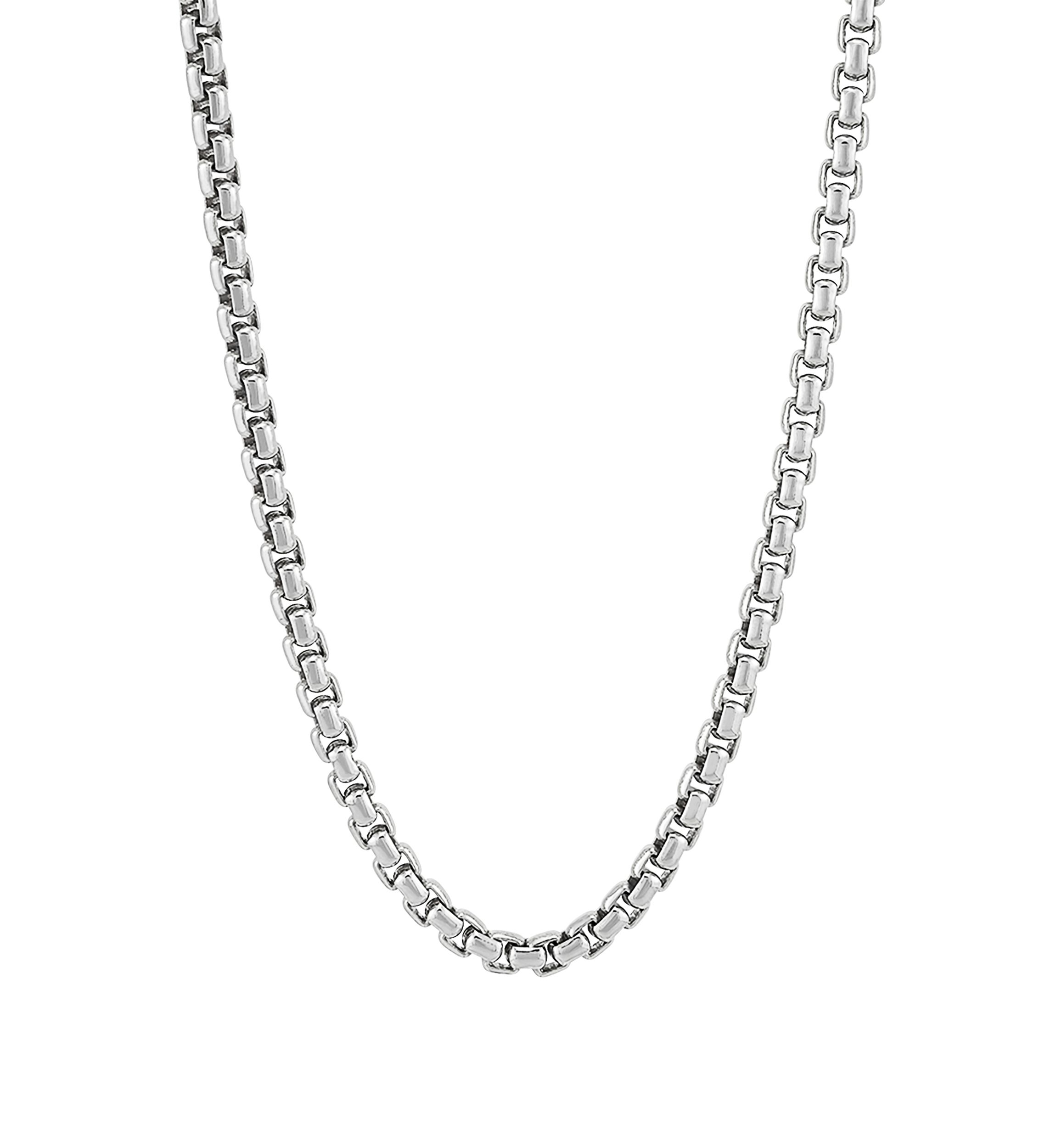 Sterling Silver Round Box Chain Necklace