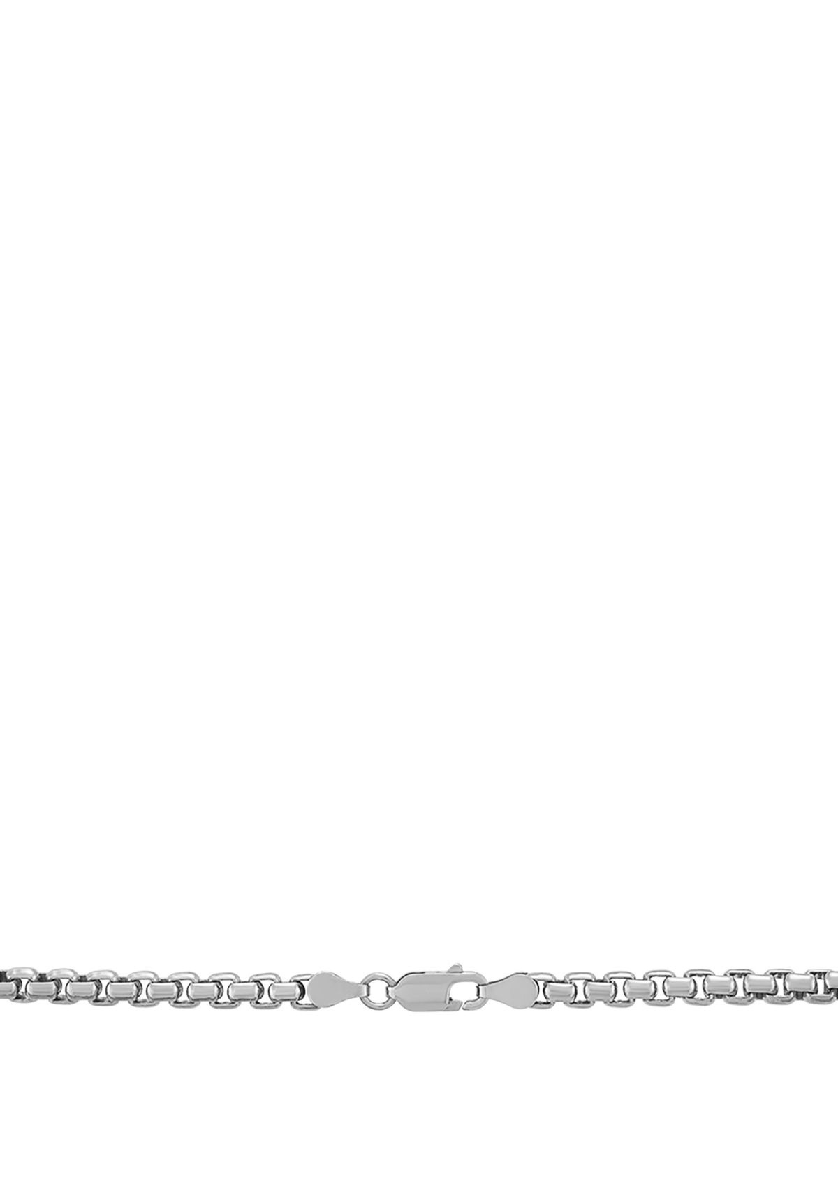 Sterling Silver Round Box Chain Necklace