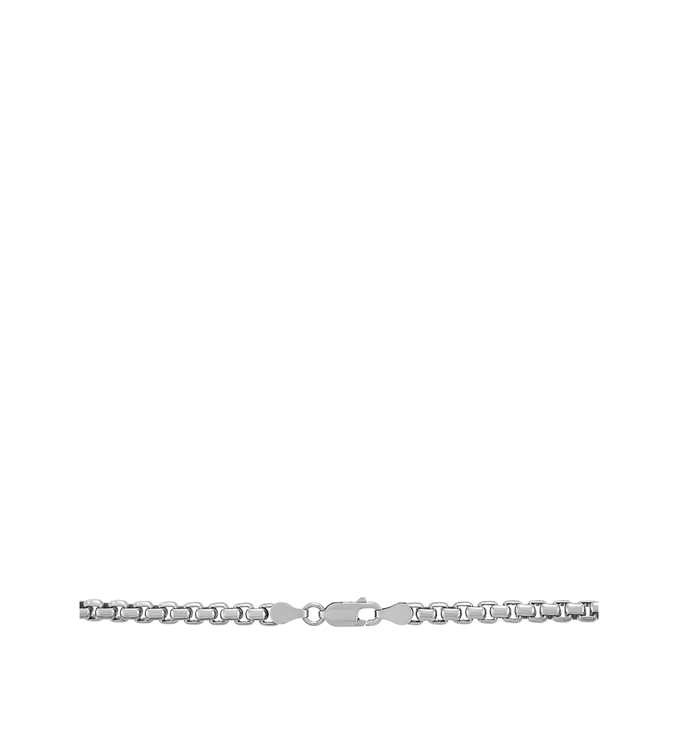 Sterling Silver Round Box Chain Necklace