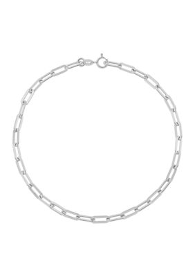 Belk & Co 3.9 Millimeter Solid Paperclip Chain Bracelet in Sterling Silver