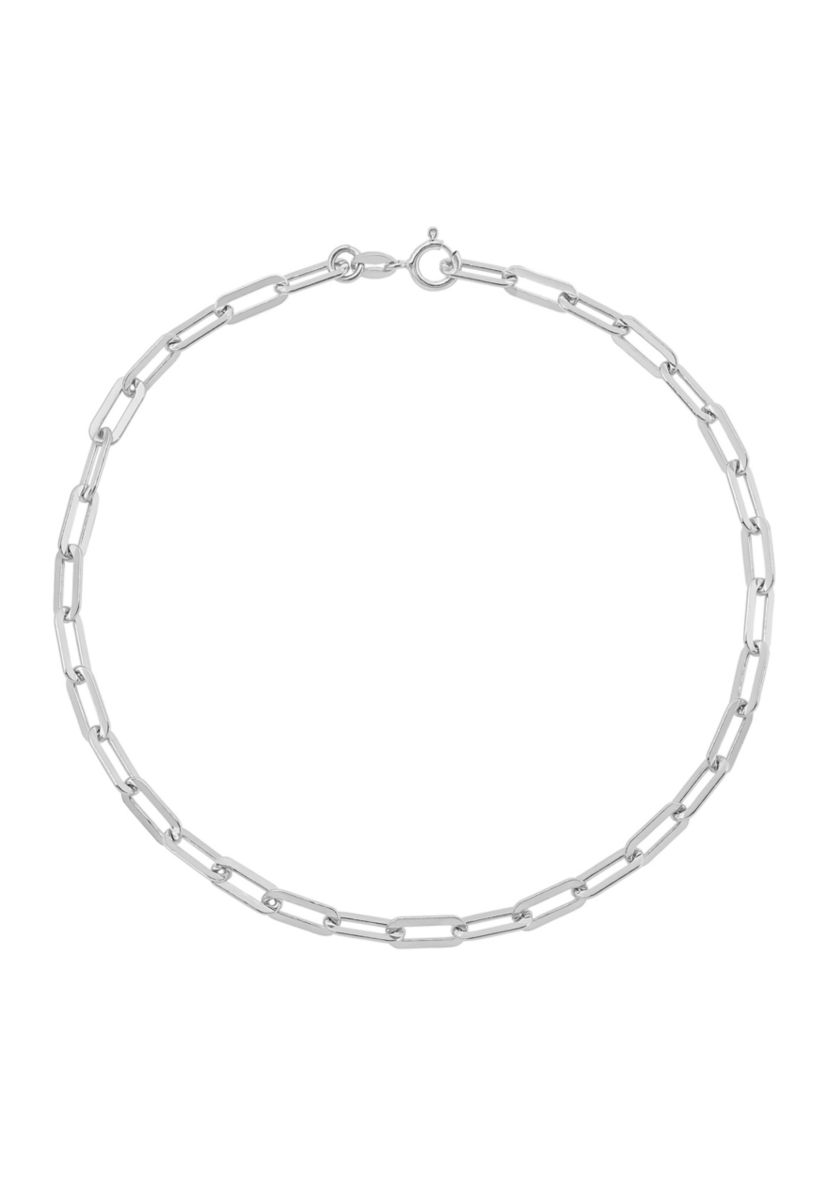 3.9 Millimeter Solid Paperclip Chain Bracelet in Sterling Silver