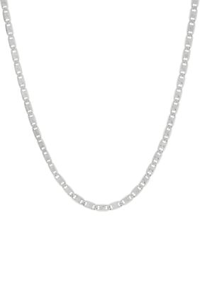 Belk & Co 3.85 Millimeter Valentino Star Cut Chain Necklace in Sterling Silver, 20 in