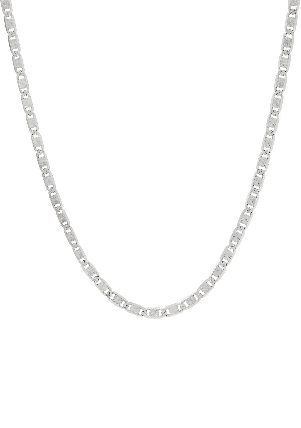 3.85 Millimeter Valentino Star Cut Chain Necklace in Sterling Silver