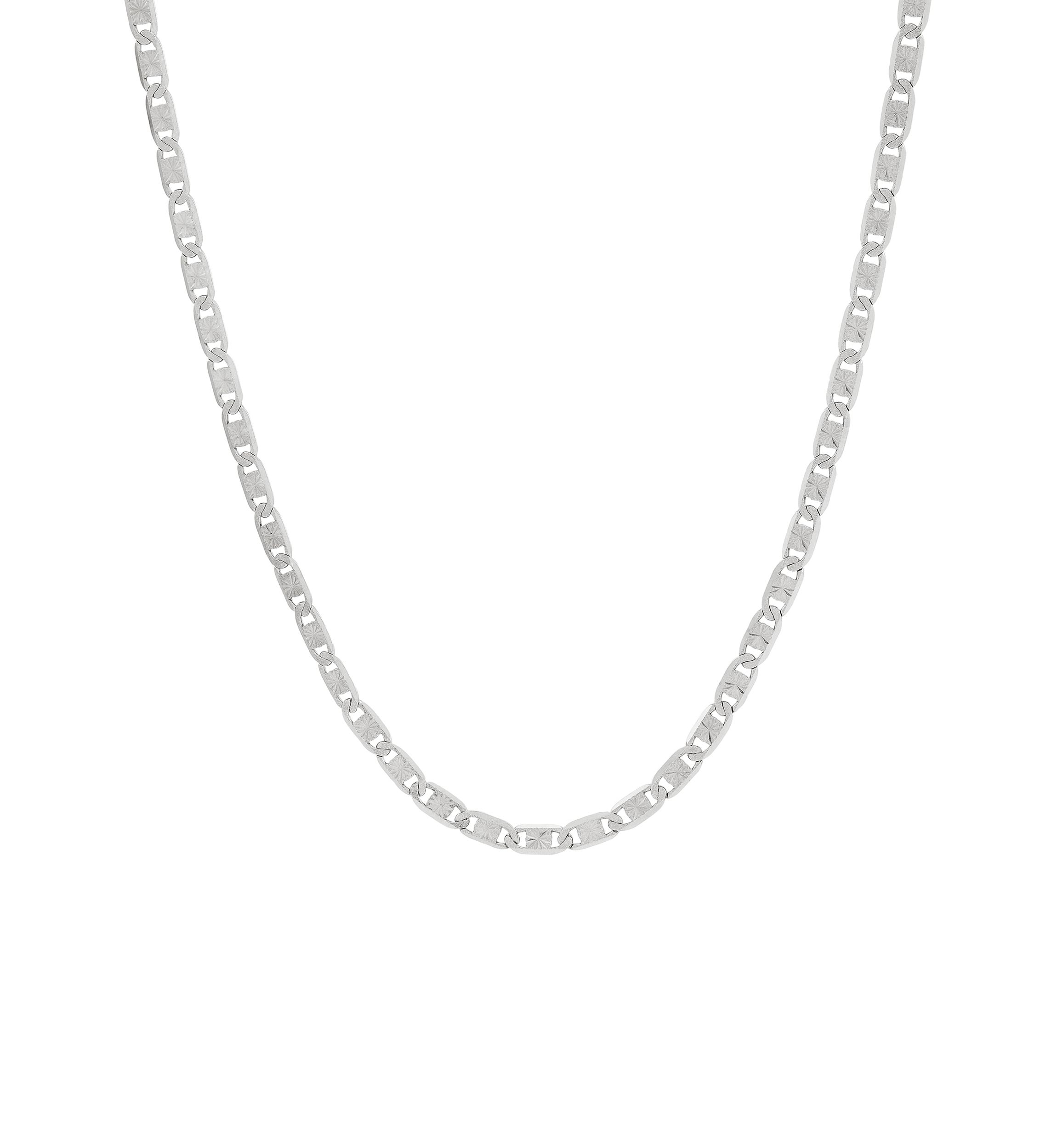 3.85 Millimeter Valentino Star Cut Chain Necklace in Sterling Silver
