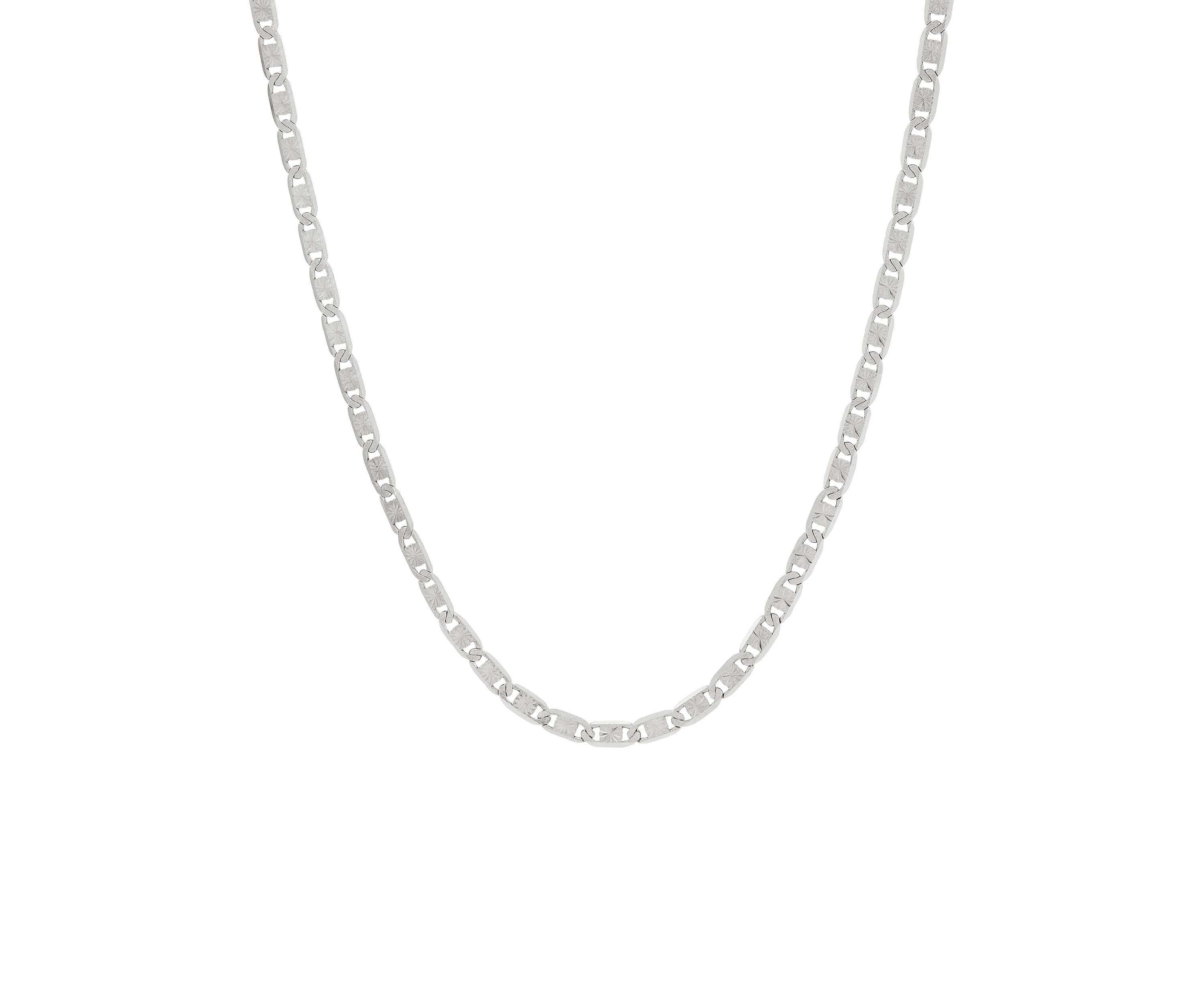 3.85 Millimeter Valentino Star Cut Chain Necklace in Sterling Silver