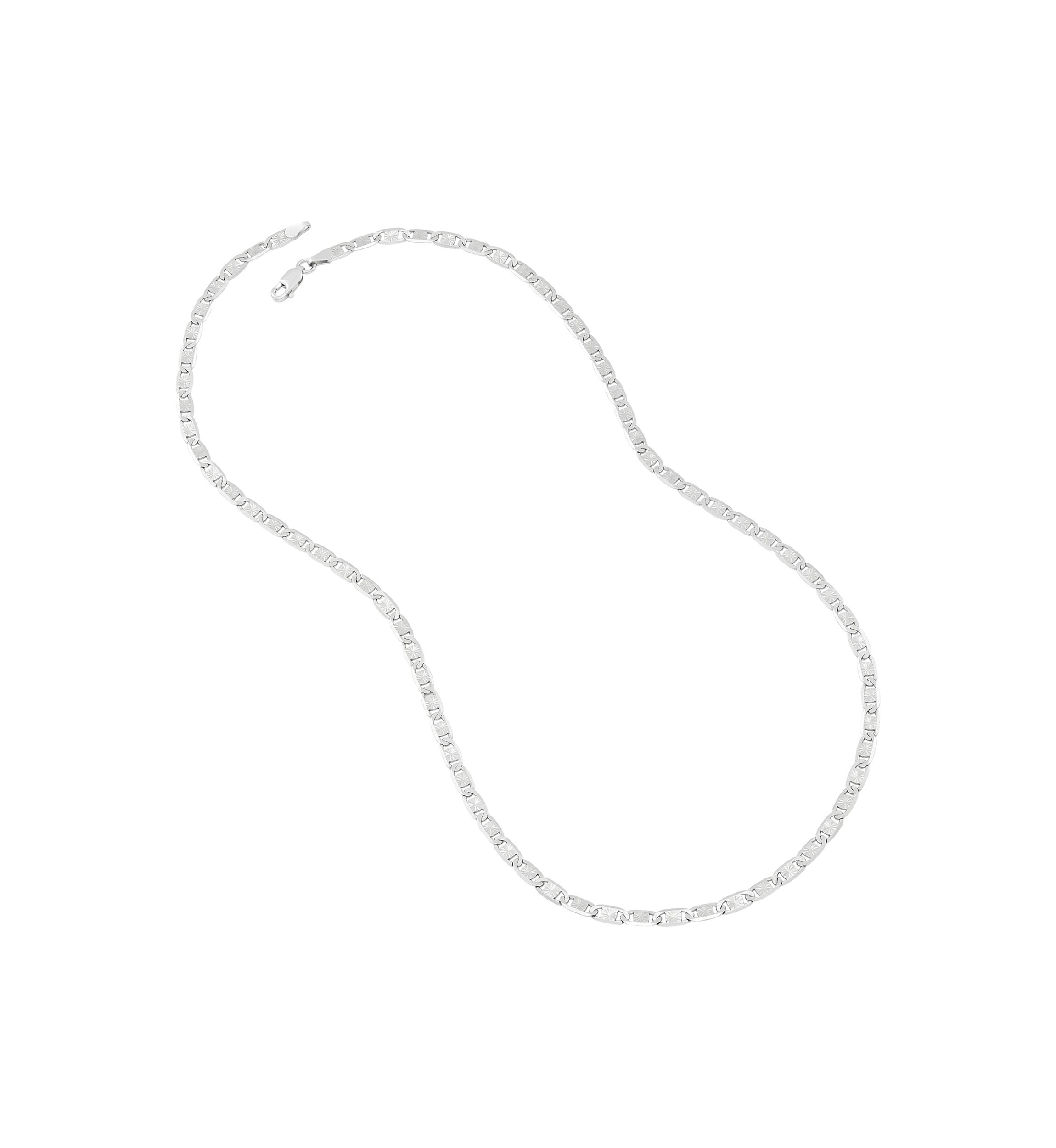 3.85 Millimeter Valentino Star Cut Chain Necklace in Sterling Silver