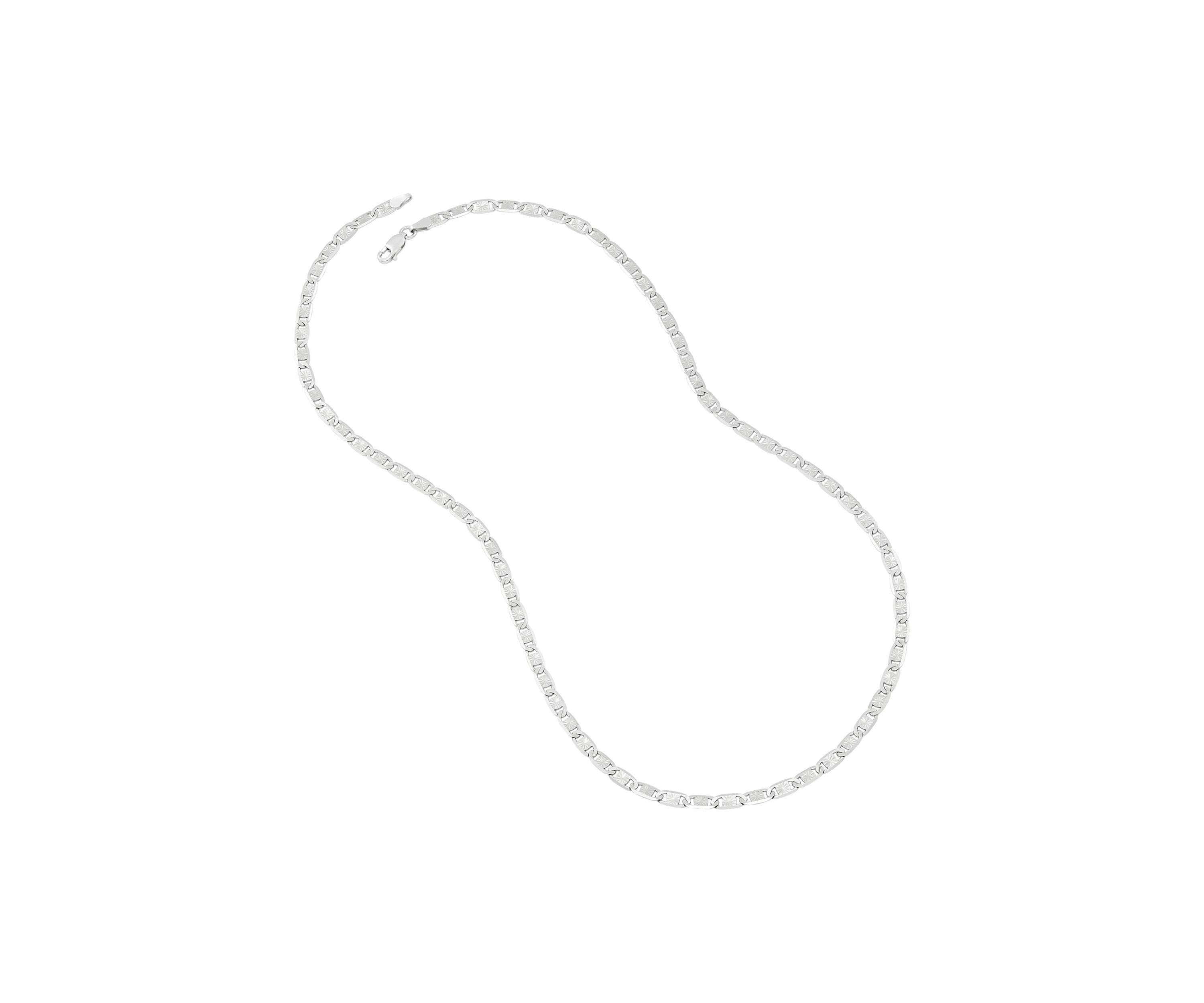 3.85 Millimeter Valentino Star Cut Chain Necklace in Sterling Silver