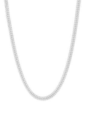 Belk & Co 4.8 Millimeter Cuban Chain Necklace in Sterling Silver