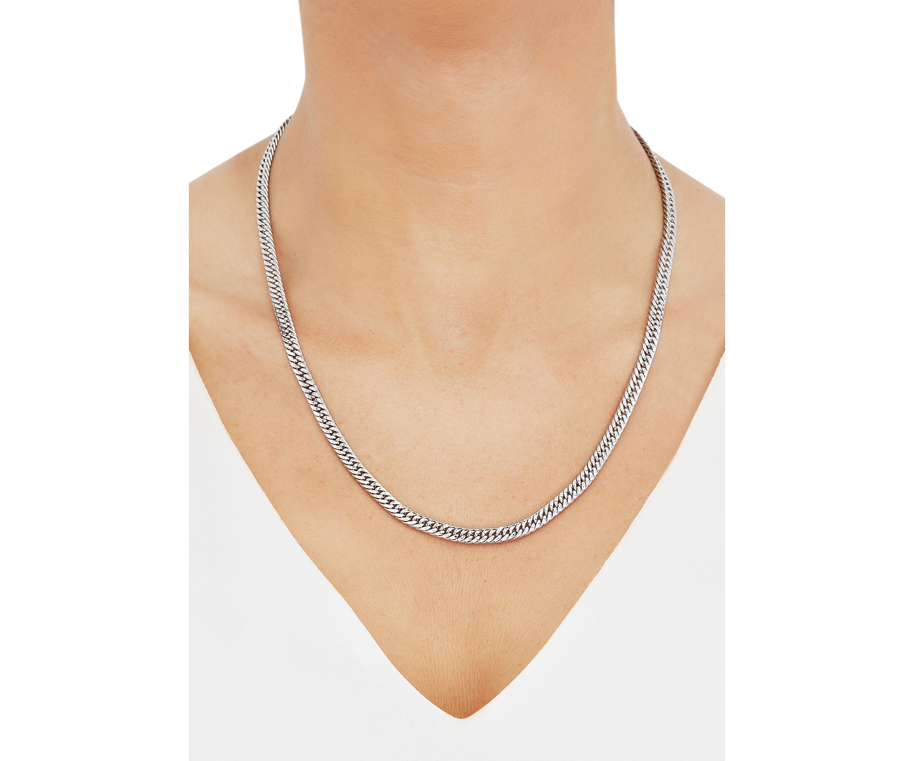4.8 Millimeter Cuban Chain Necklace in Sterling Silver