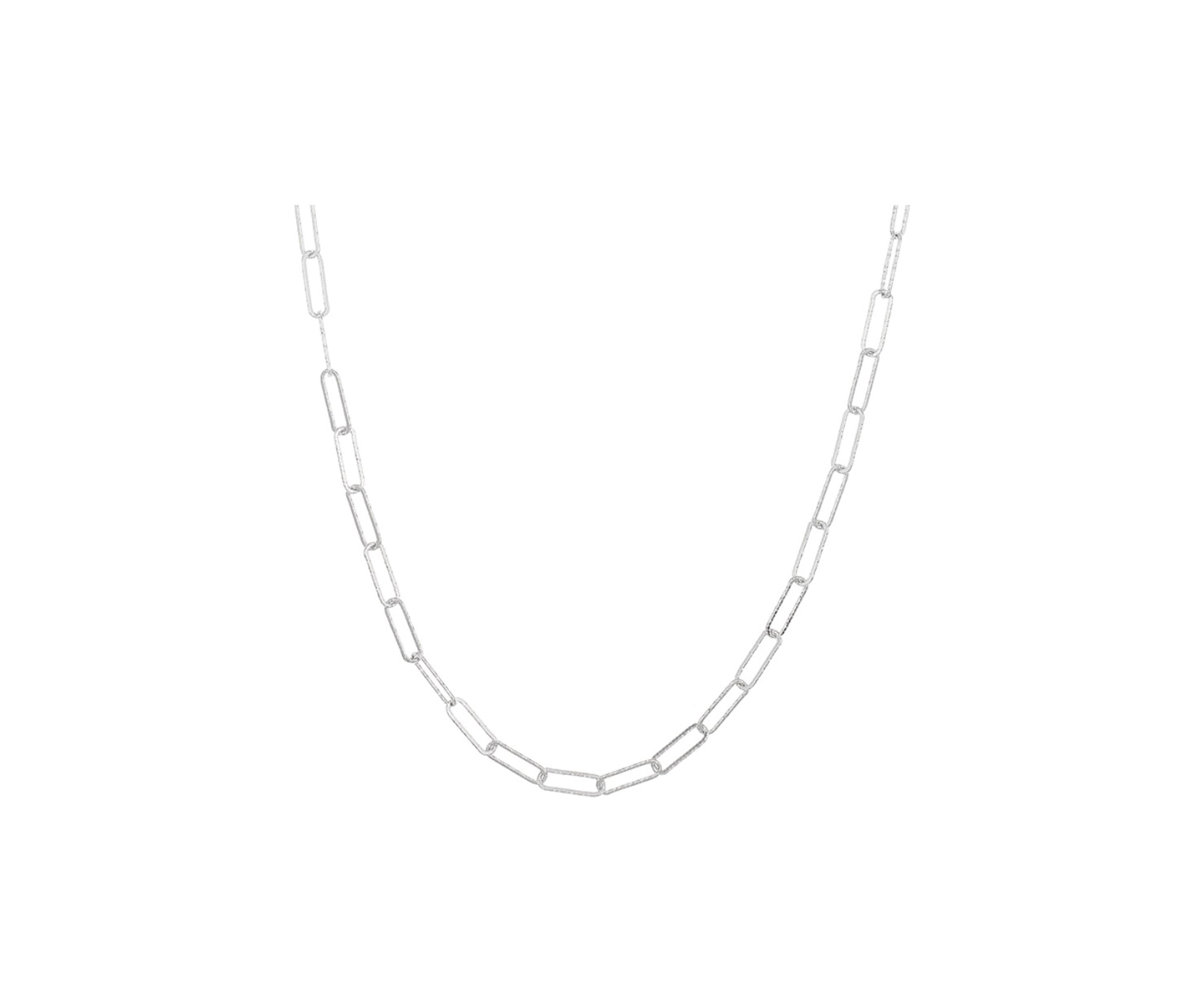 3.7 Millimeter Paperclip Chain Necklace in Sterling Silver