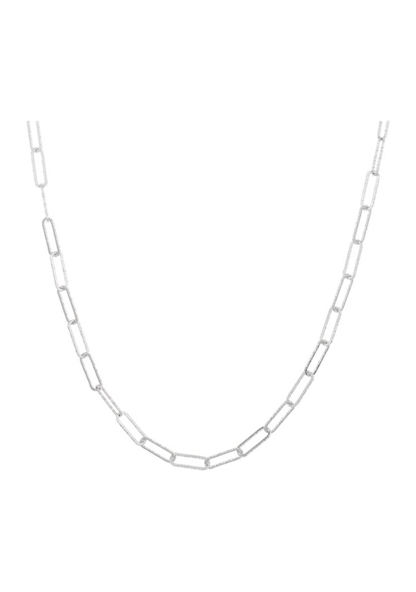 3.7 Millimeter Paperclip Chain Necklace in Sterling Silver