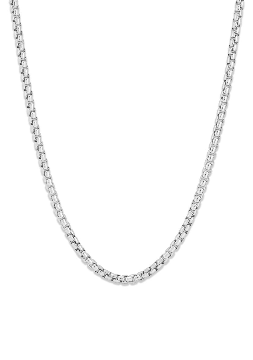2.6 Millimeter Solid Oval Box Chain in Sterling Silver
