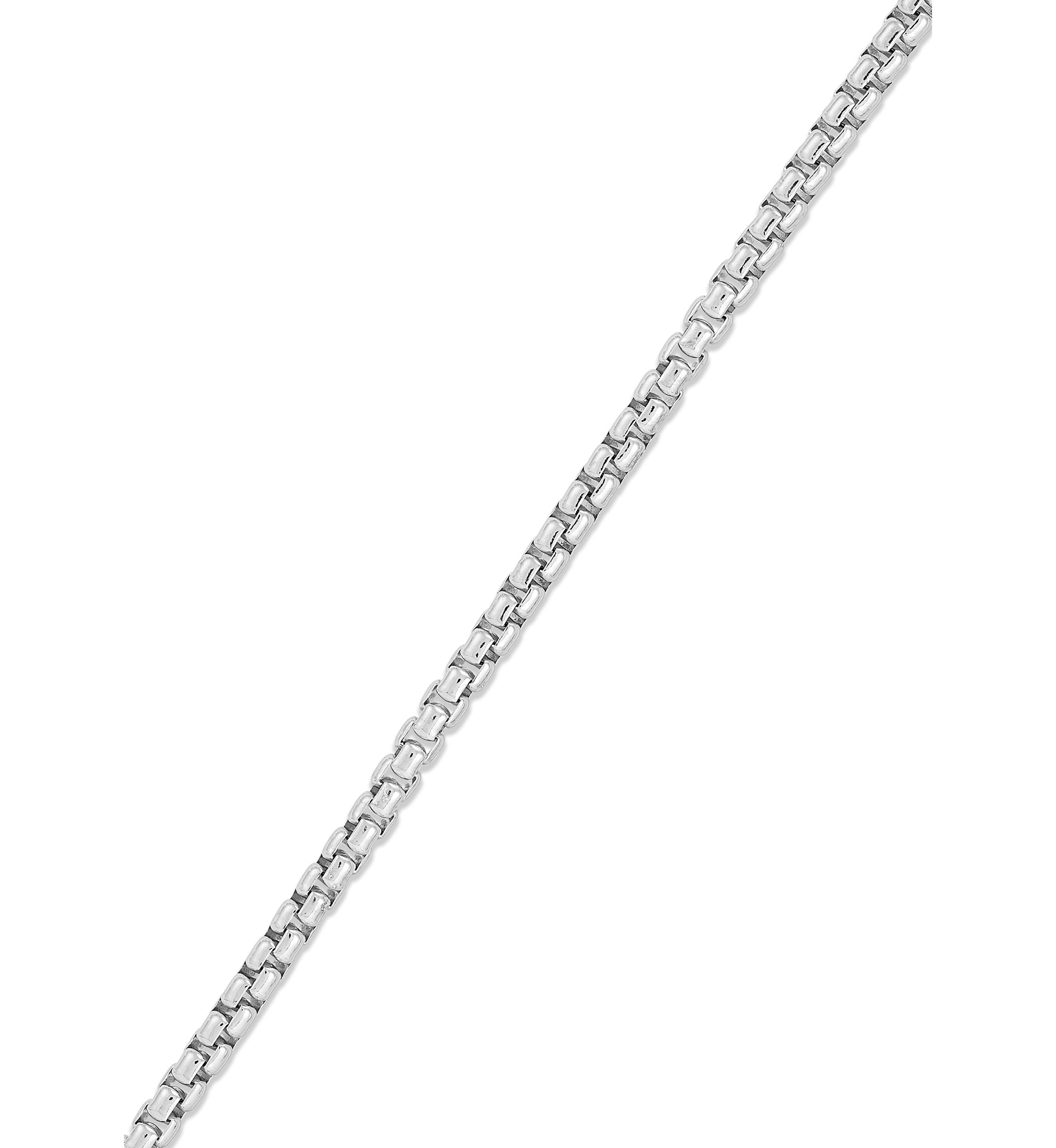 2.6 Millimeter Solid Oval Box Chain in Sterling Silver