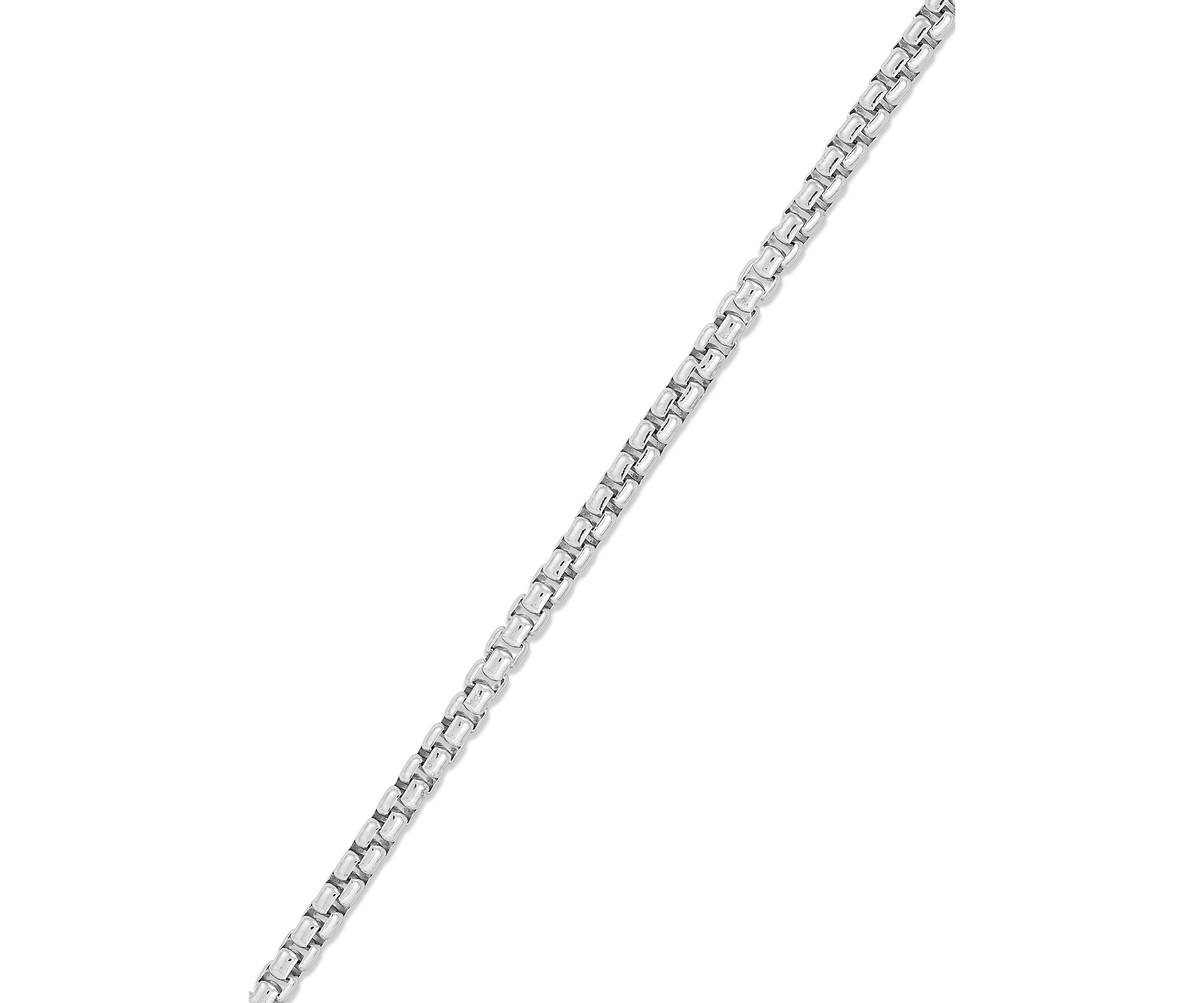 2.6 Millimeter Solid Oval Box Chain in Sterling Silver