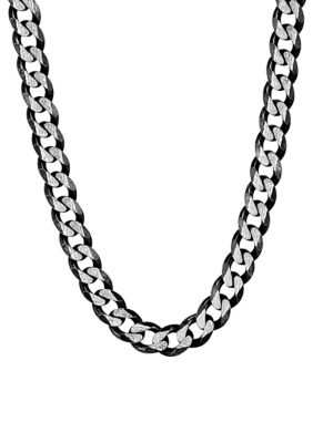Belk & Co 8.1 Millimeter Curb Chain Necklace in Sterling Silver