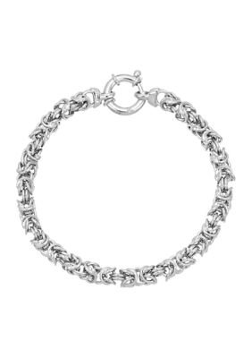 Belk & Co Hollow Square Byzantine Bracelet in Sterling Silver