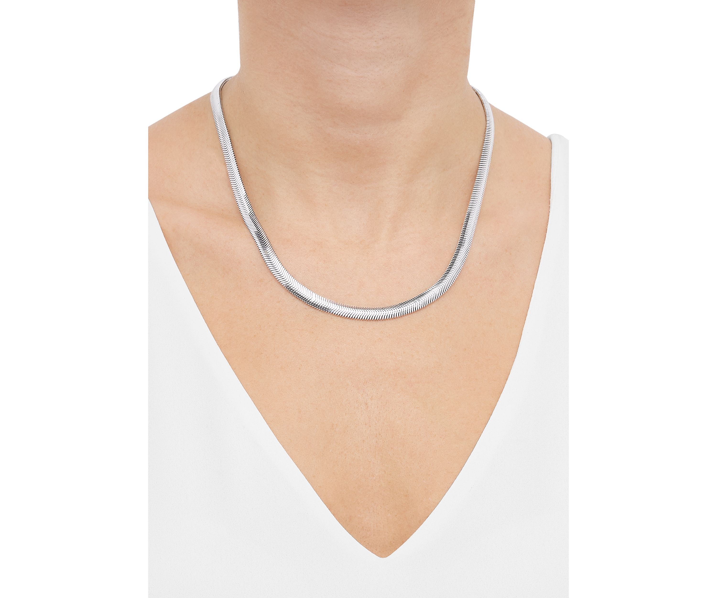 Hollow Snake Chain in Sterling Silver