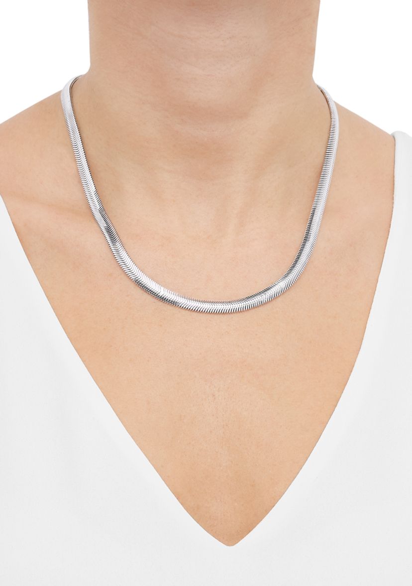 Hollow Snake Chain in Sterling Silver