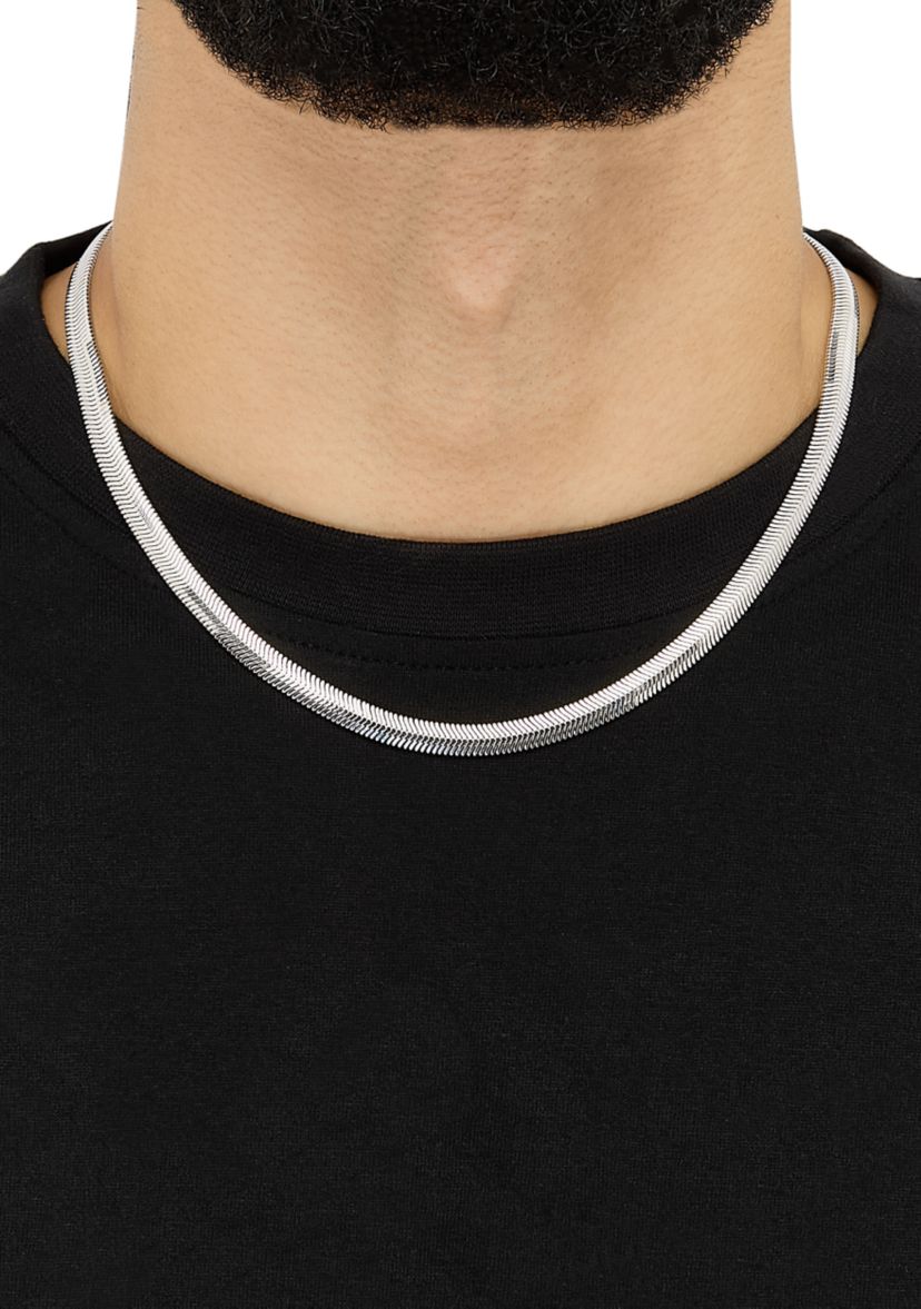 Hollow Snake Chain in Sterling Silver