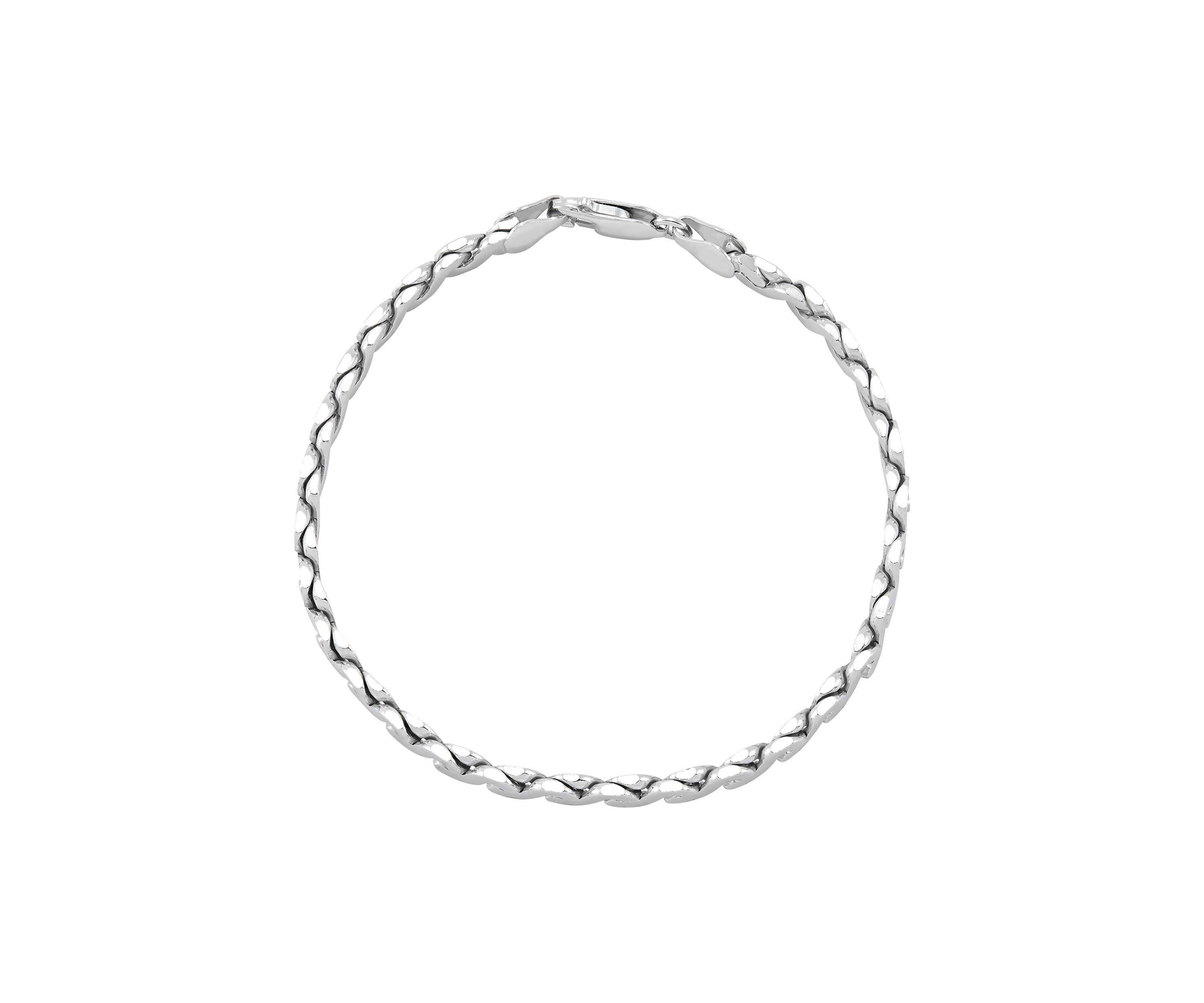 5.45 Millimeter Solid Flat Serpentine Bracelet in Sterling Silver