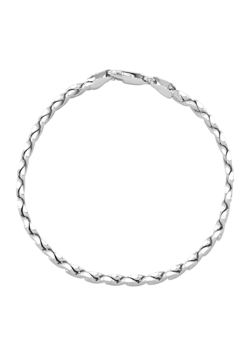 5.45 Millimeter Solid Flat Serpentine Bracelet in Sterling Silver