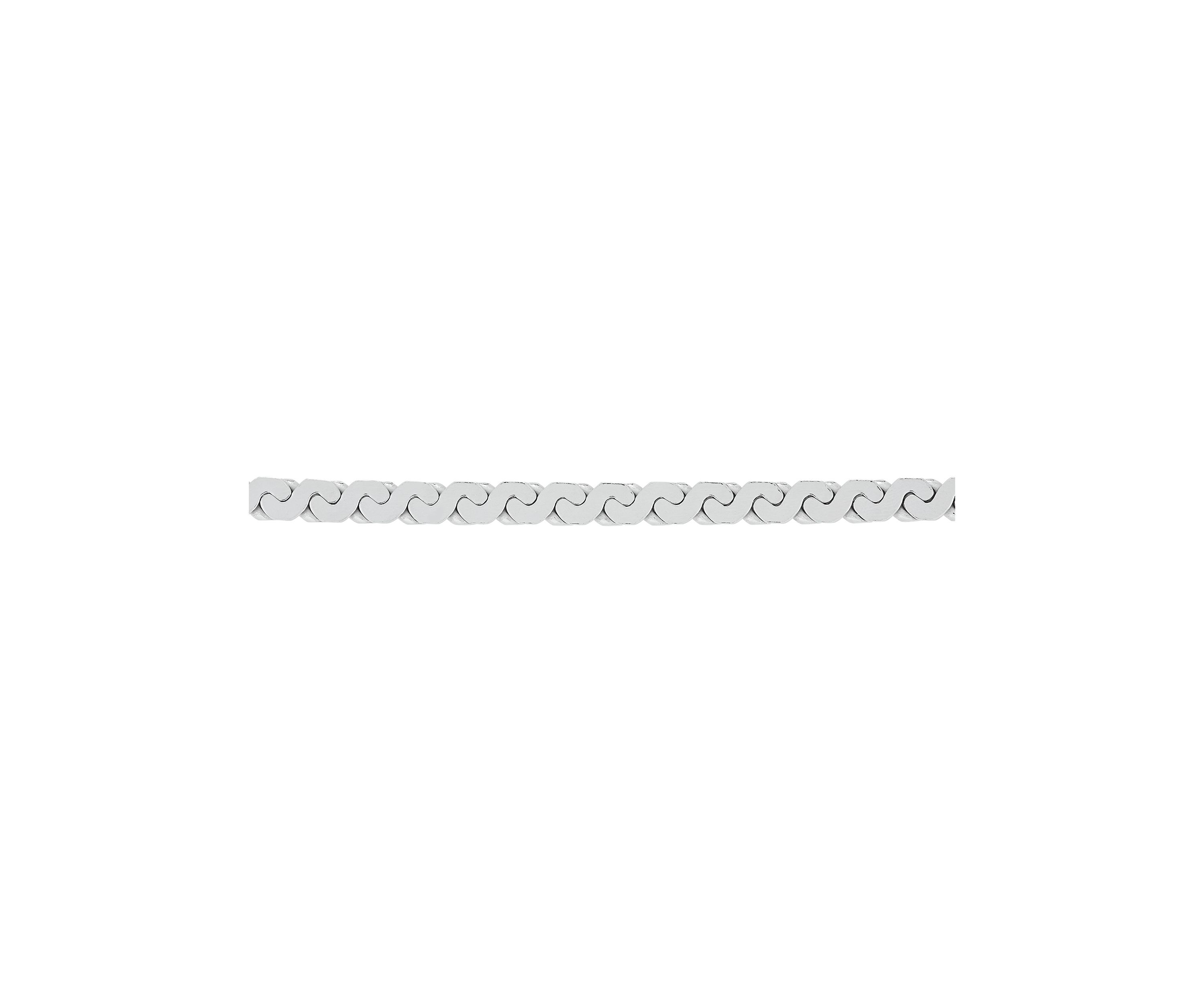 5.45 Millimeter Solid Flat Serpentine Bracelet in Sterling Silver