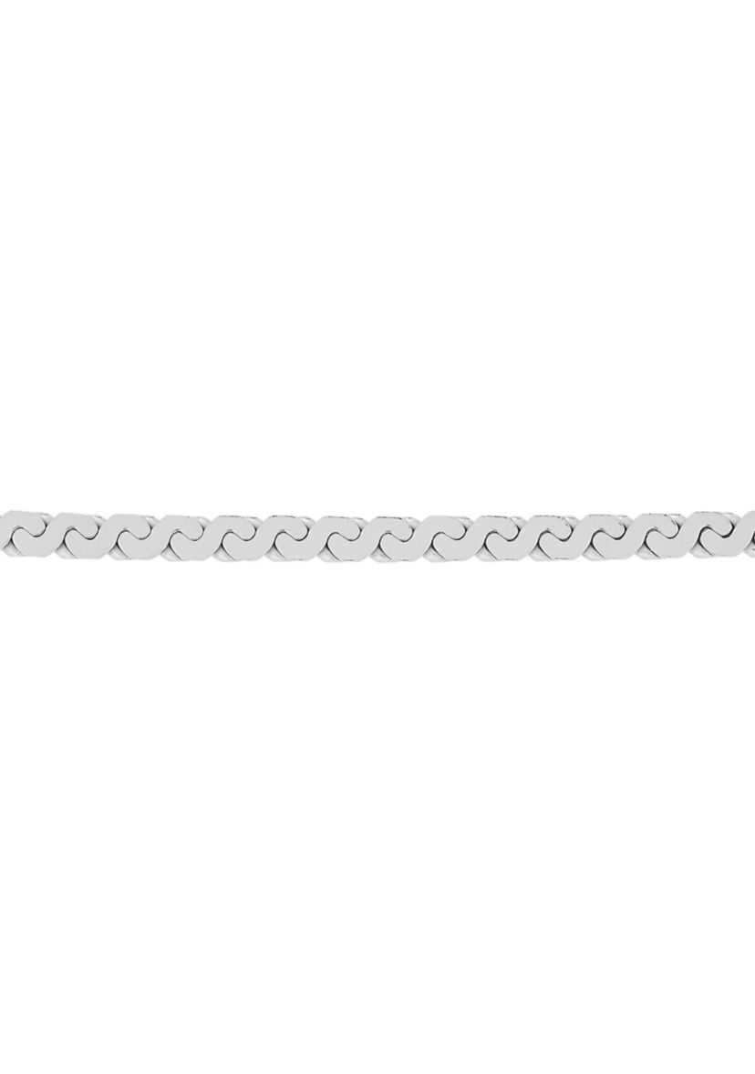 5.45 Millimeter Solid Flat Serpentine Bracelet in Sterling Silver