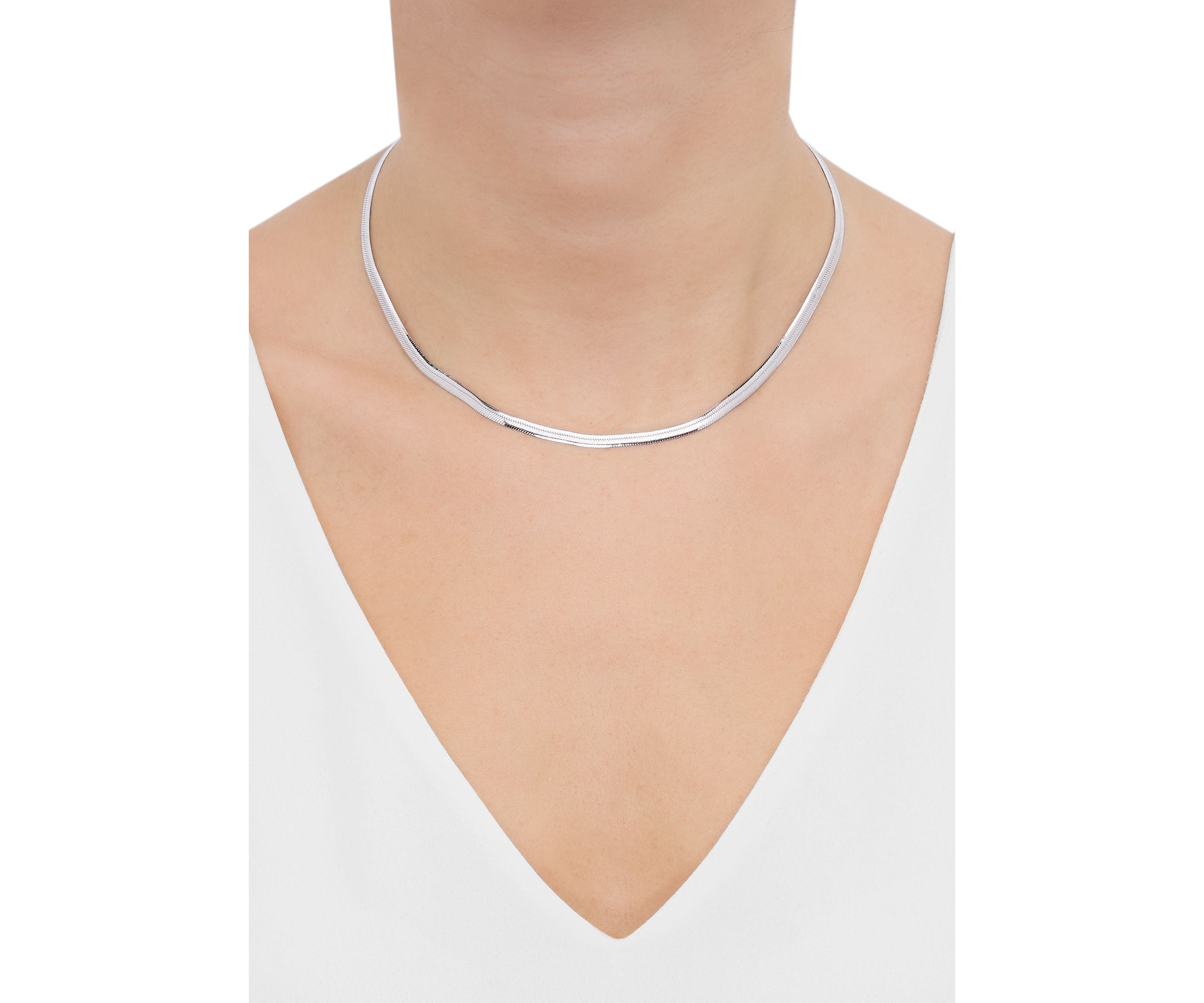 3.6 Millimeter Solid Herringbone Chain in Sterling Silver