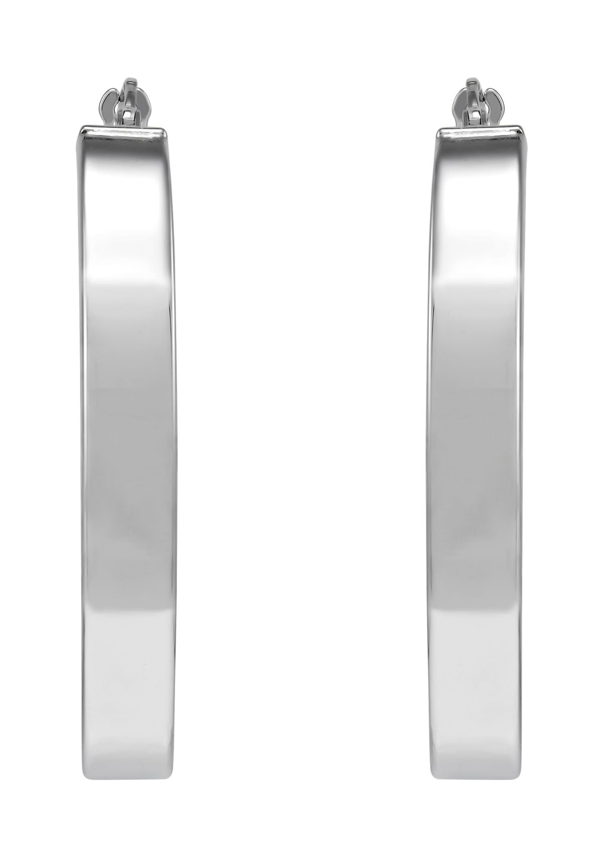 Sterling Silver Oval Hoop Earrings