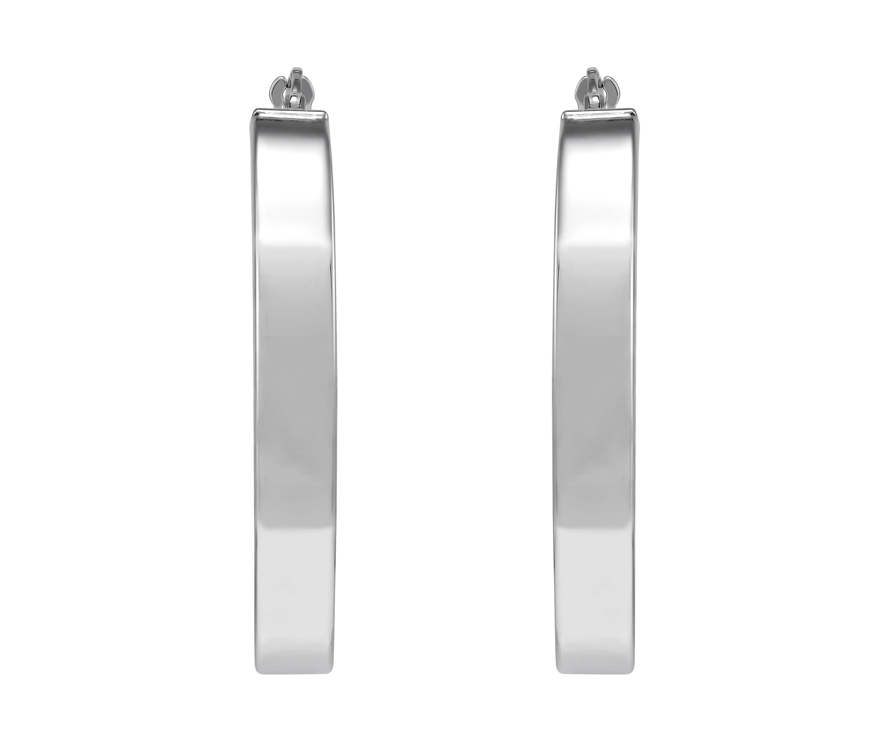 Sterling Silver Oval Hoop Earrings