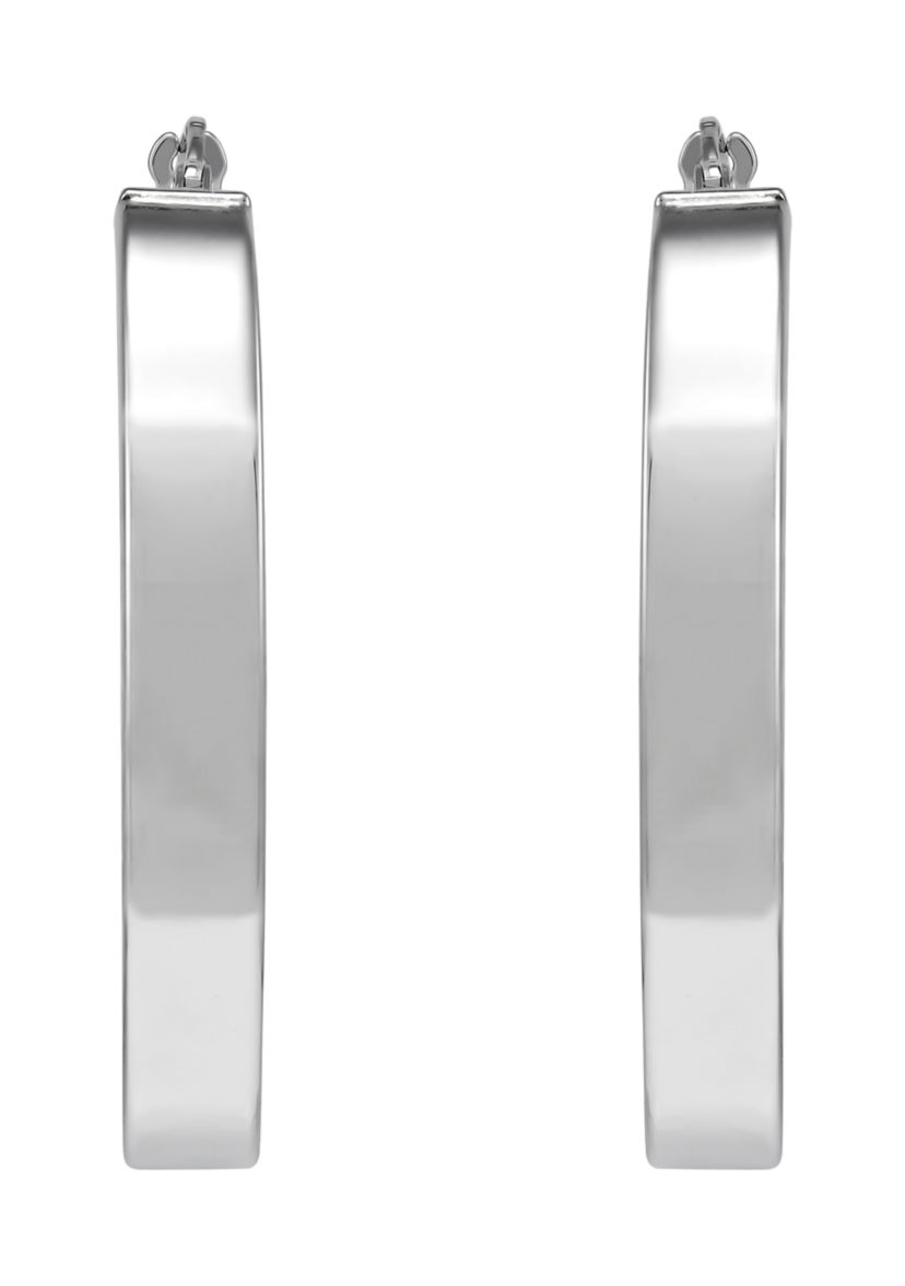 Sterling Silver Oval Hoop Earrings