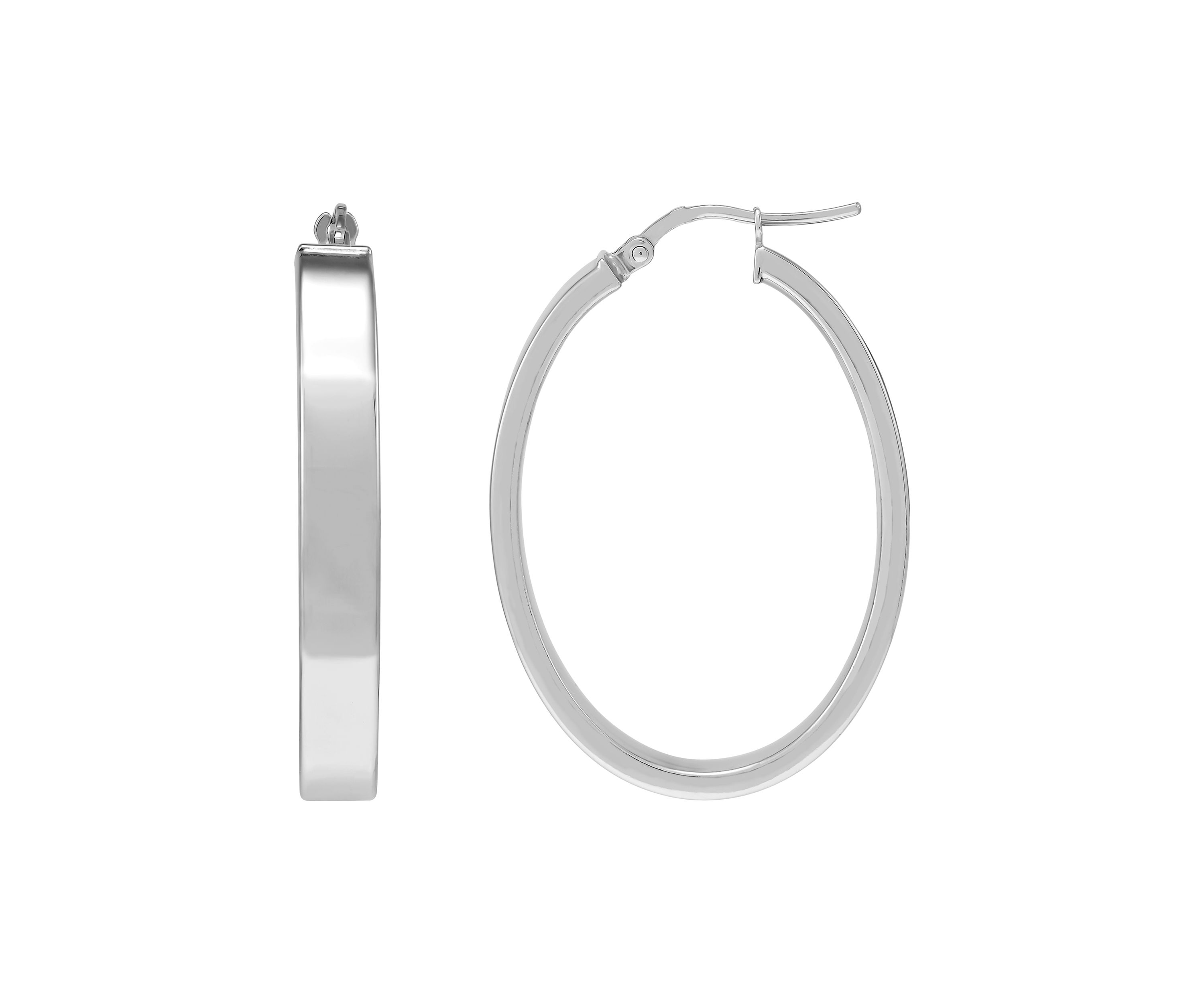 Sterling Silver Oval Hoop Earrings