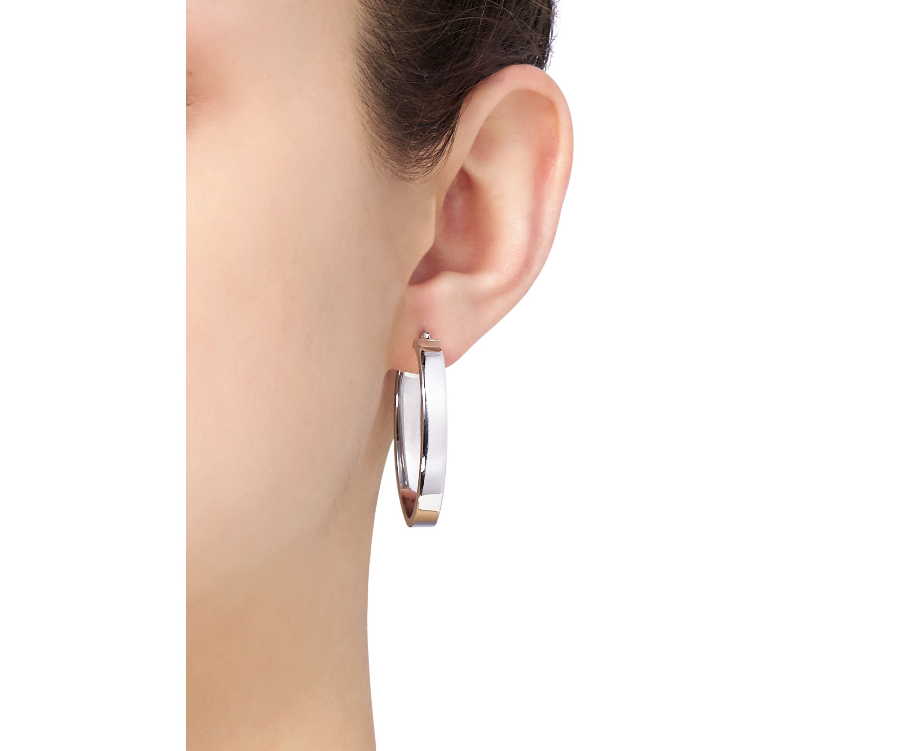 Sterling Silver Oval Hoop Earrings