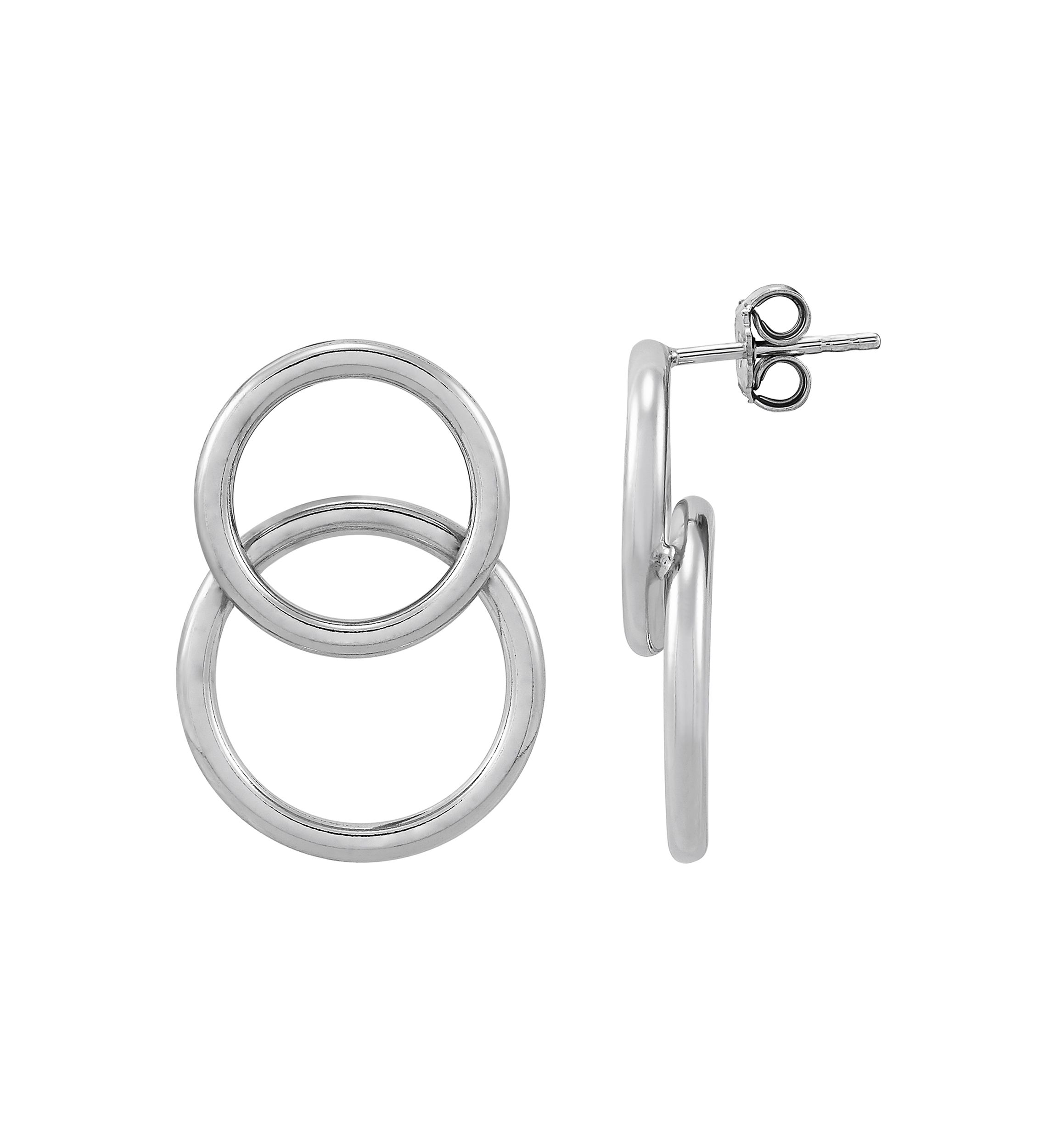 Double Tube Hoop Earrings in Sterling Silver