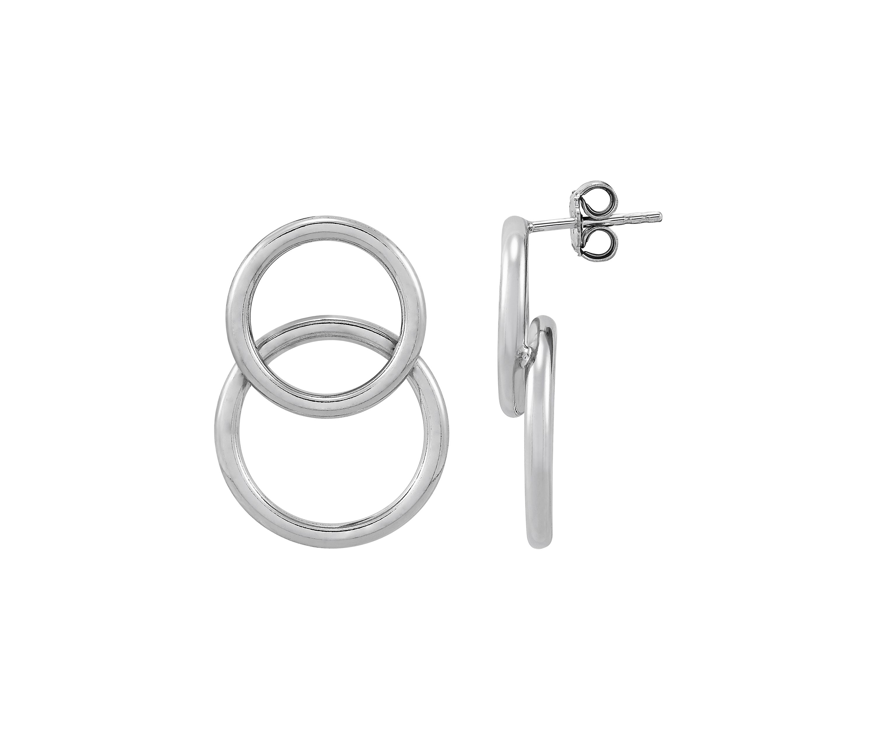 Double Tube Hoop Earrings in Sterling Silver