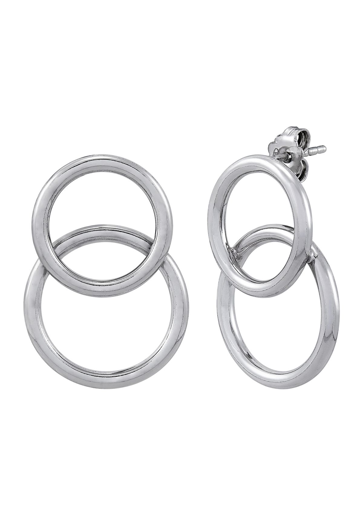 Double Tube Hoop Earrings in Sterling Silver