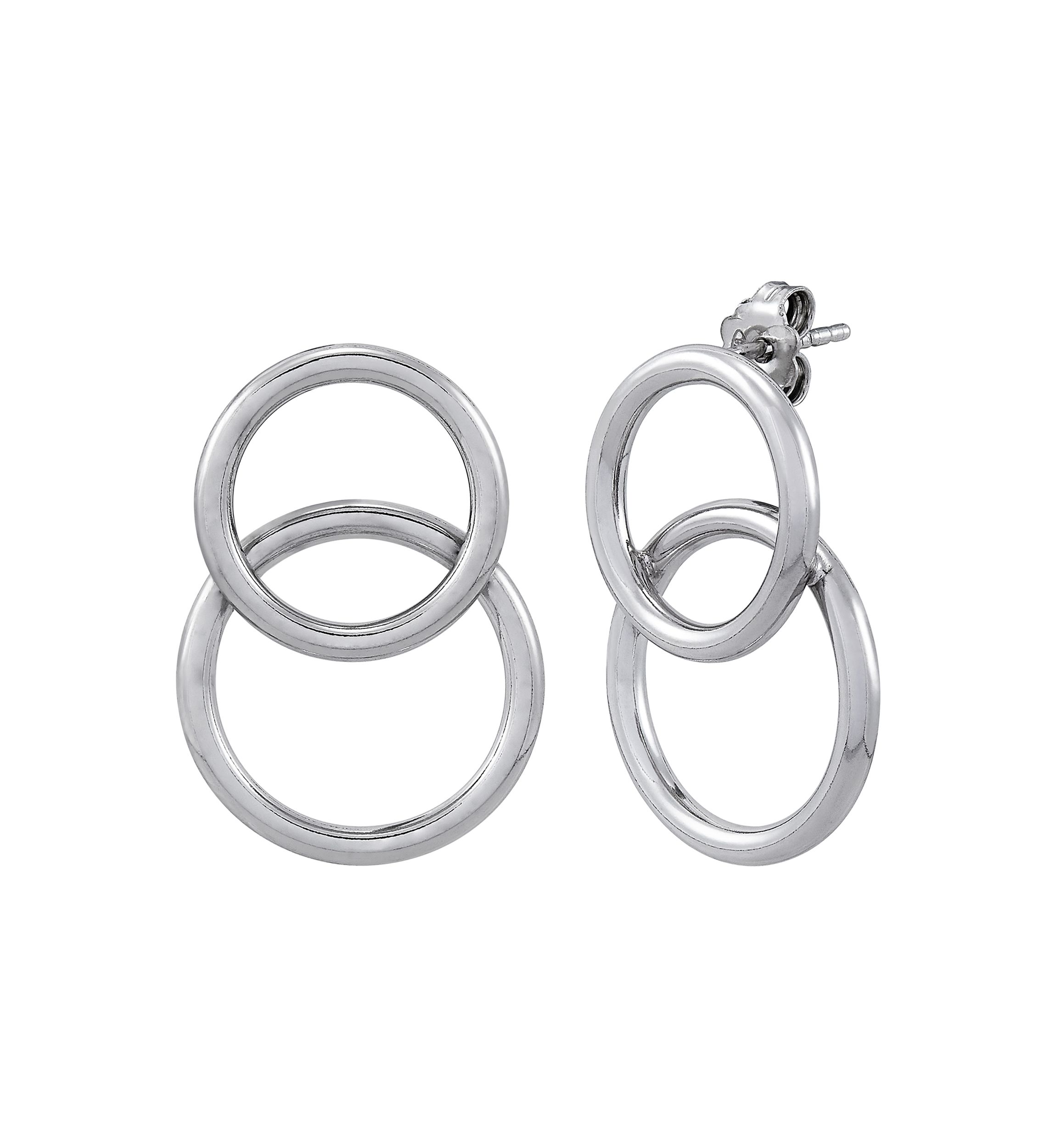 Double Tube Hoop Earrings in Sterling Silver