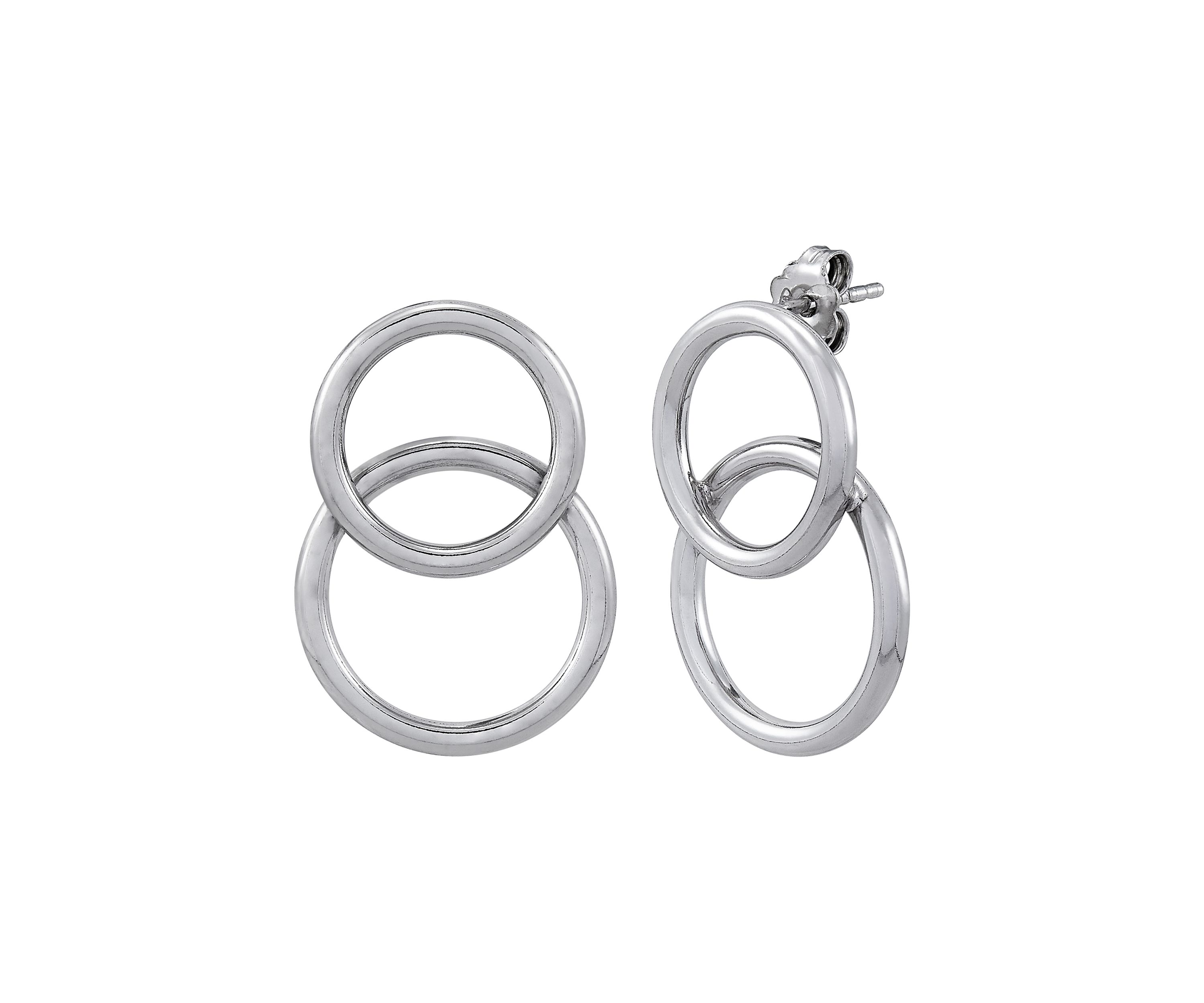 Double Tube Hoop Earrings in Sterling Silver
