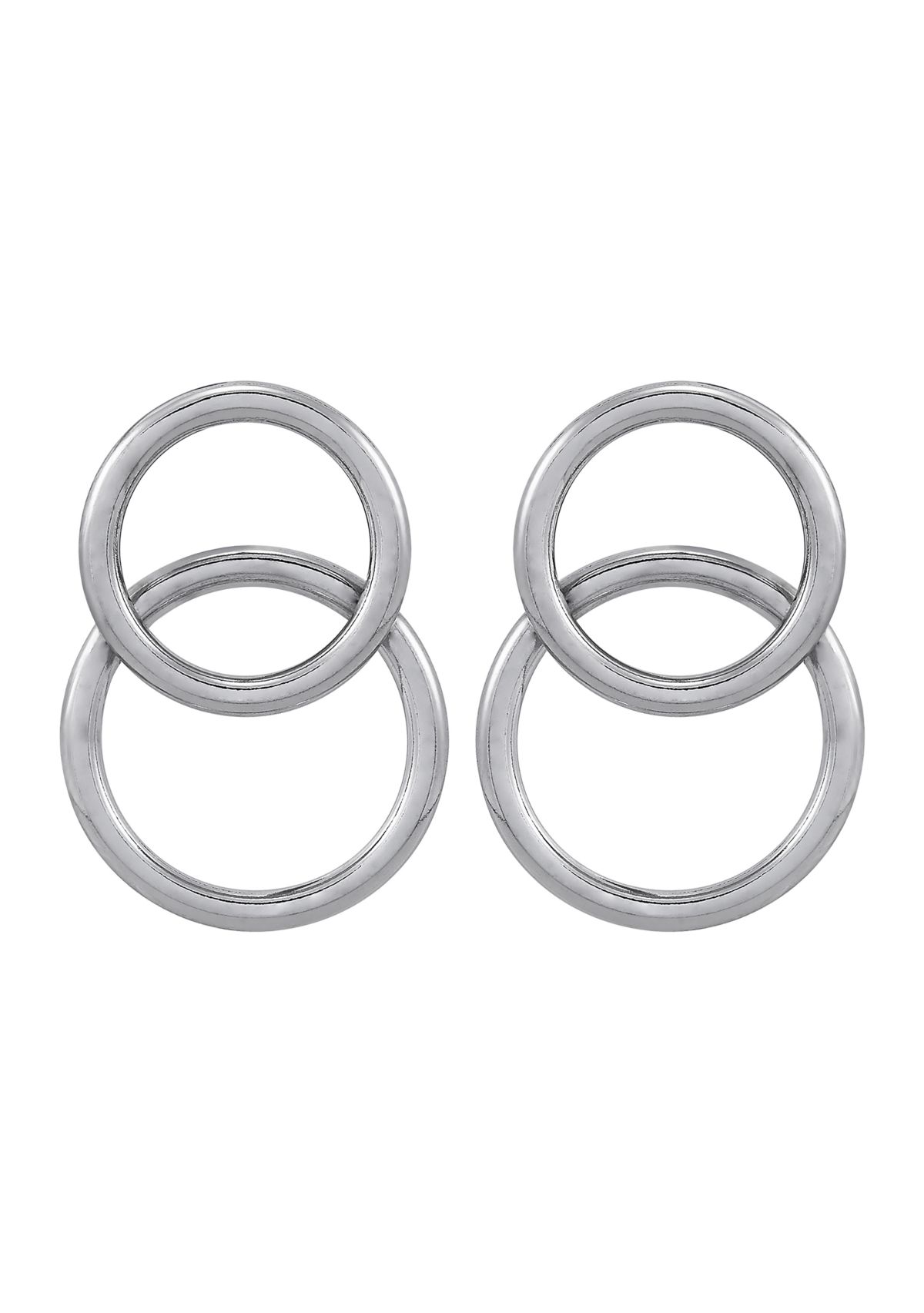 Double Tube Hoop Earrings in Sterling Silver