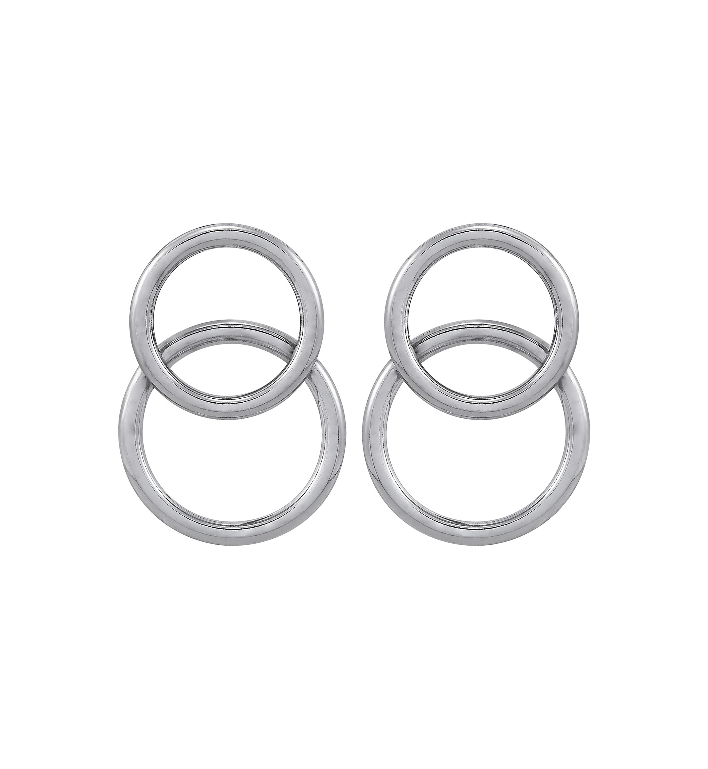 Double Tube Hoop Earrings in Sterling Silver