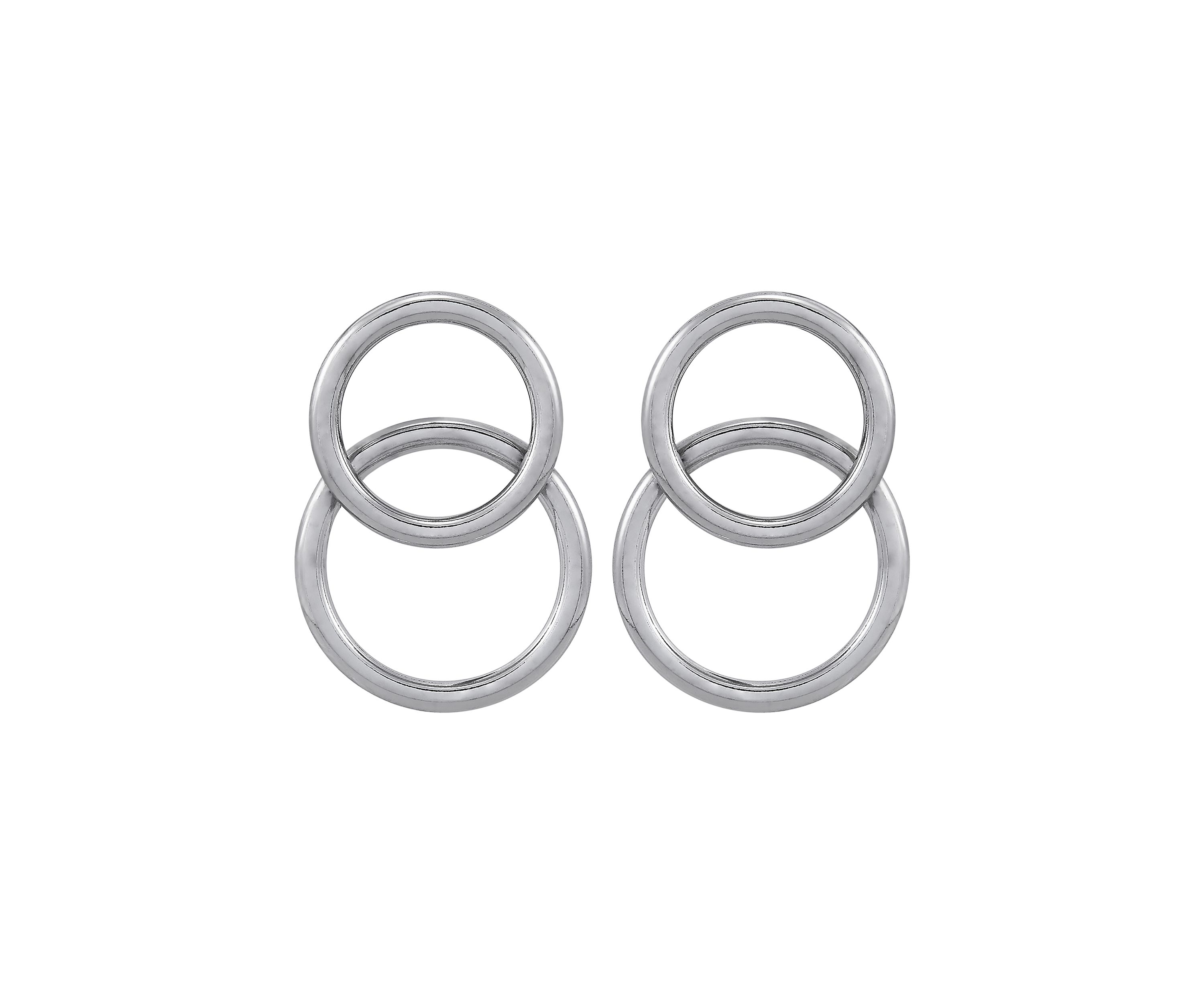 Double Tube Hoop Earrings in Sterling Silver