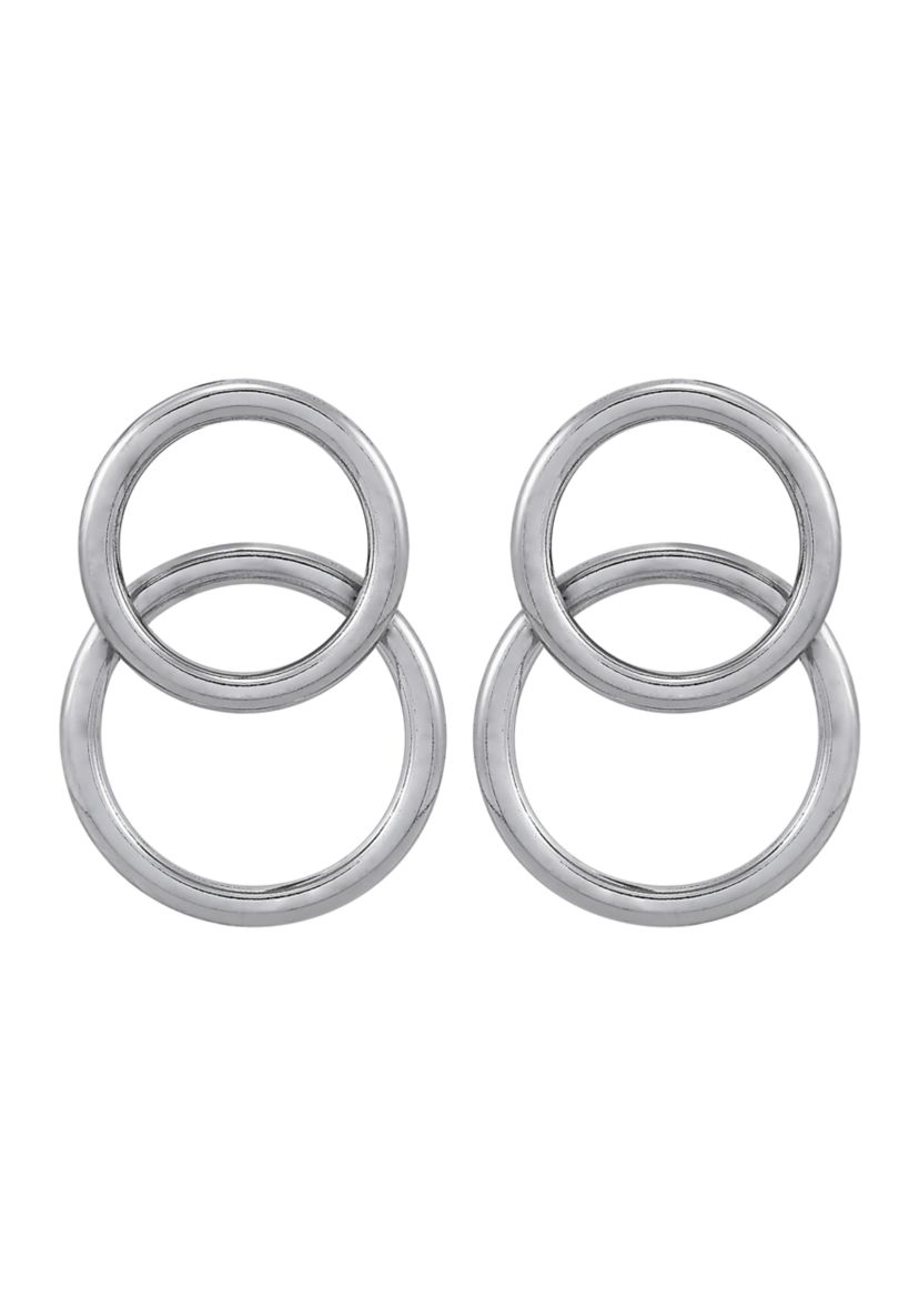 Double Tube Hoop Earrings in Sterling Silver