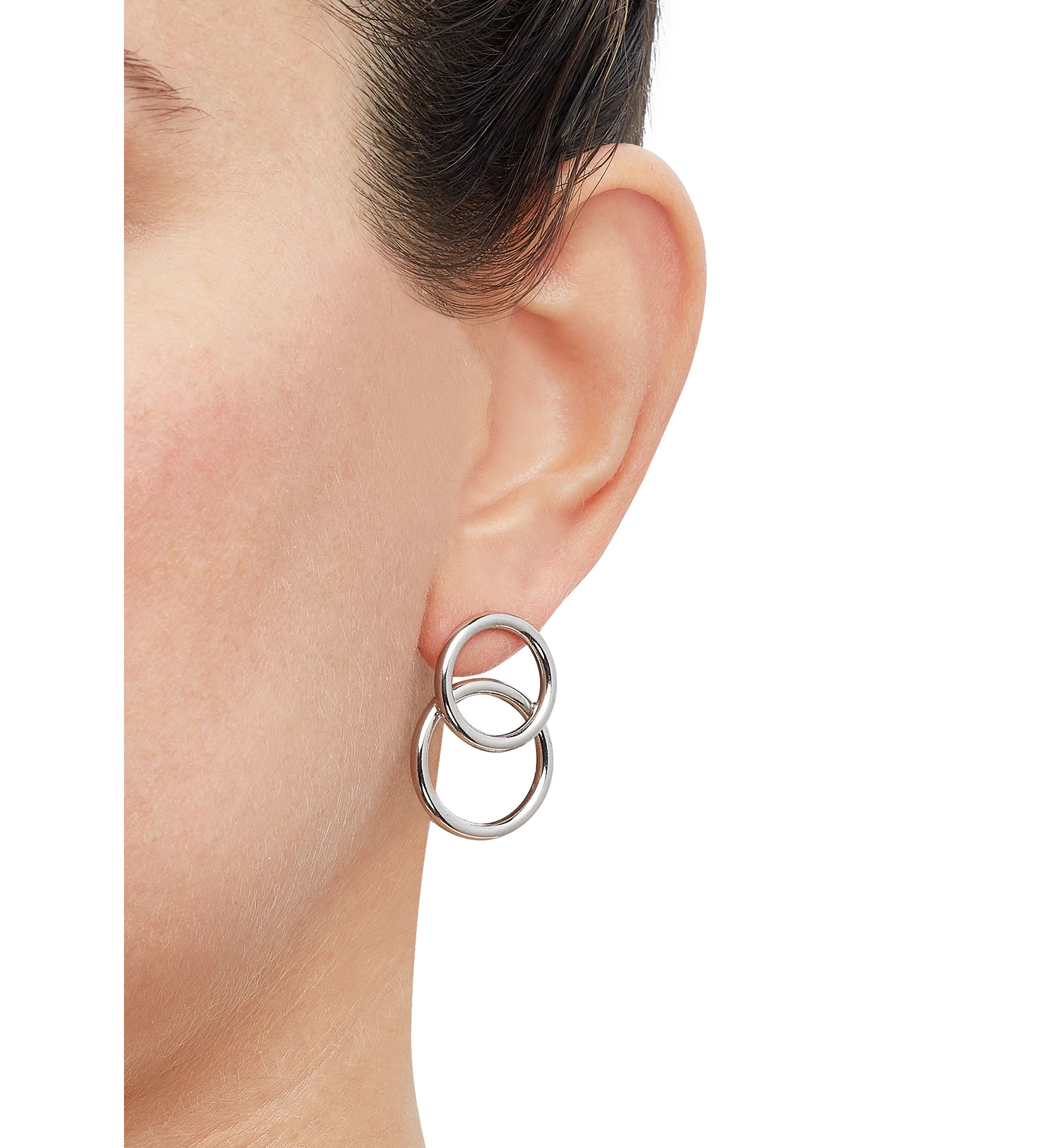Double Tube Hoop Earrings in Sterling Silver