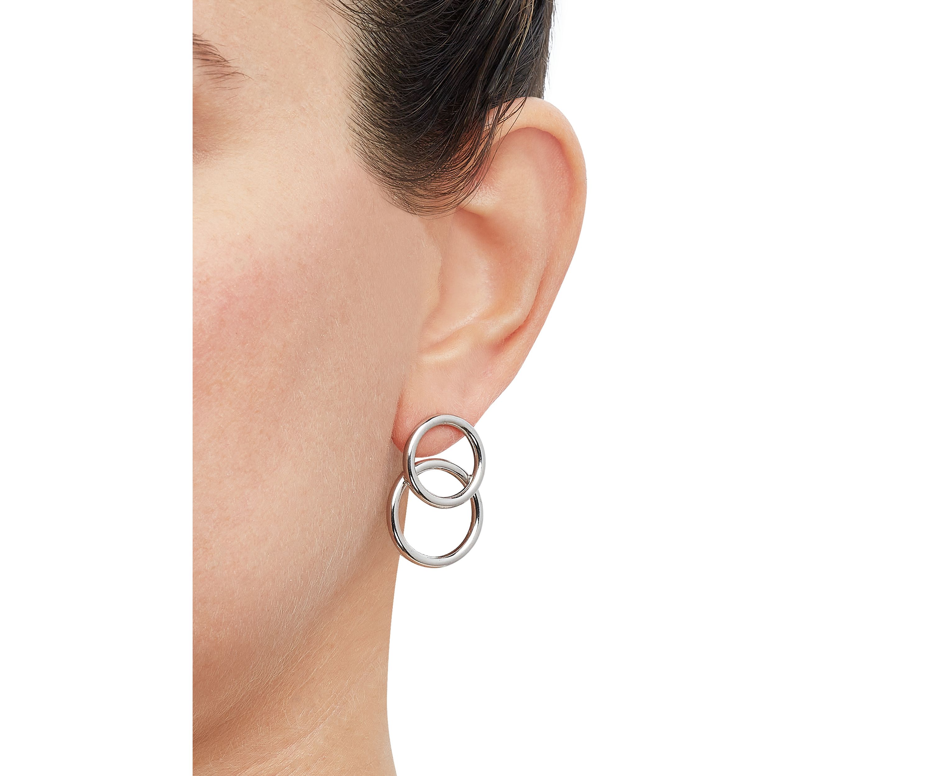 Double Tube Hoop Earrings in Sterling Silver